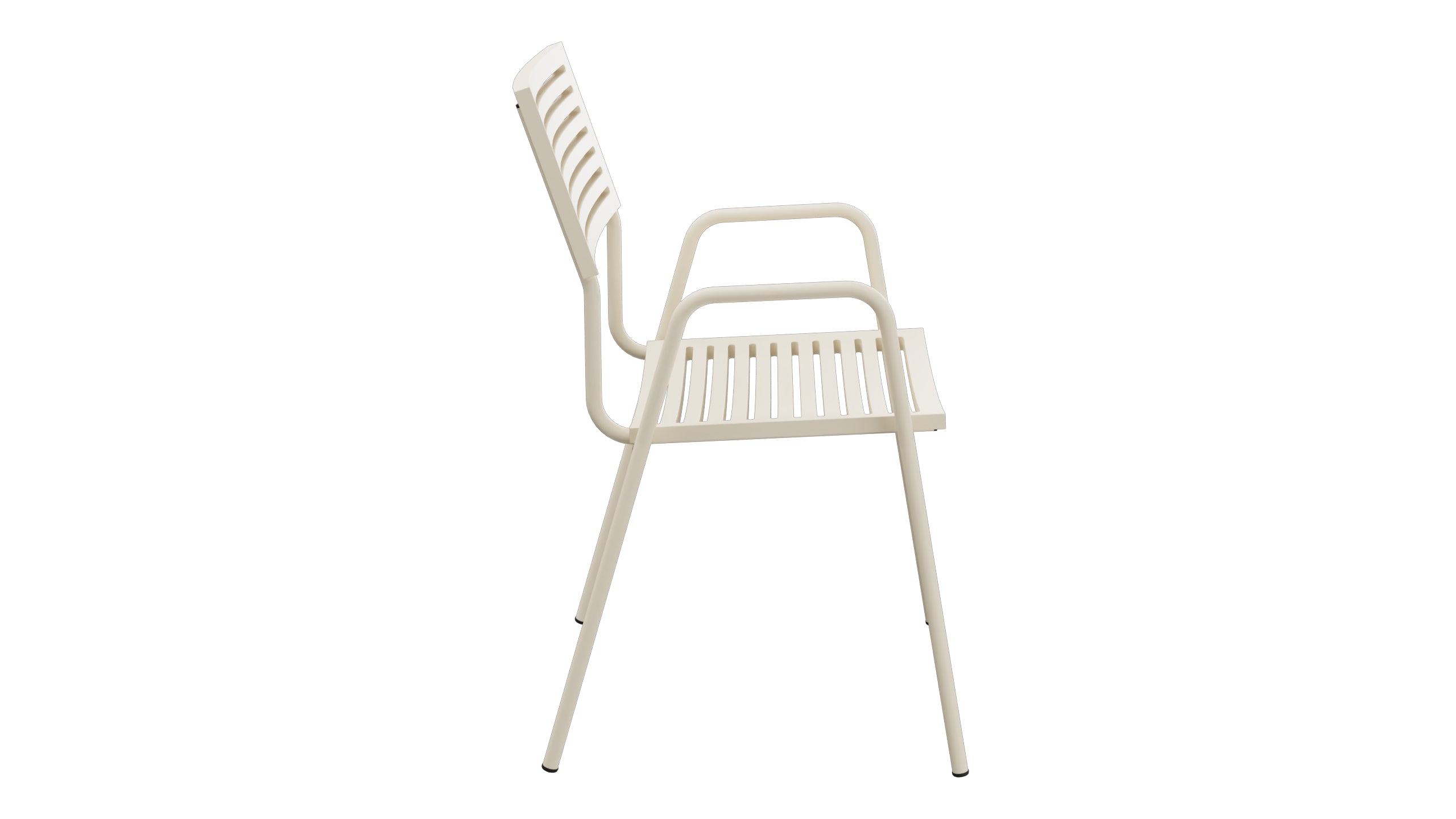 Bodensee Lamello-Gartenstuhl mit Armlehne in Pastellsand präsentiert im Onlineshop von KAQTU Design AG. Gartenstuhl mit Armlehnen ist von Schaffner