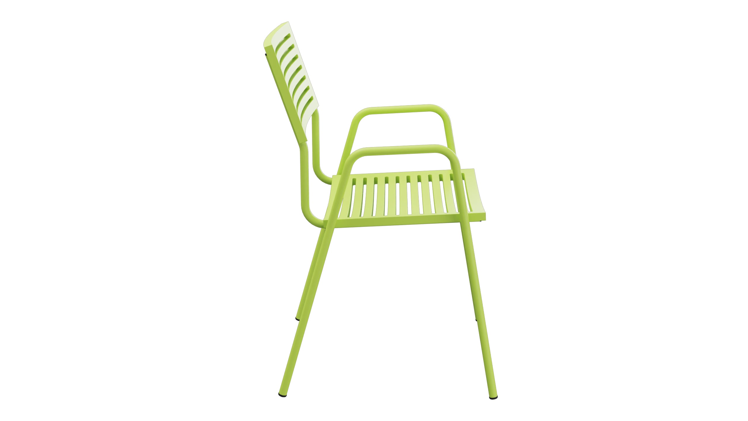 Bodensee Lamello-Gartenstuhl mit Armlehne in Hellgrün präsentiert im Onlineshop von KAQTU Design AG. Gartenstuhl mit Armlehnen ist von Schaffner