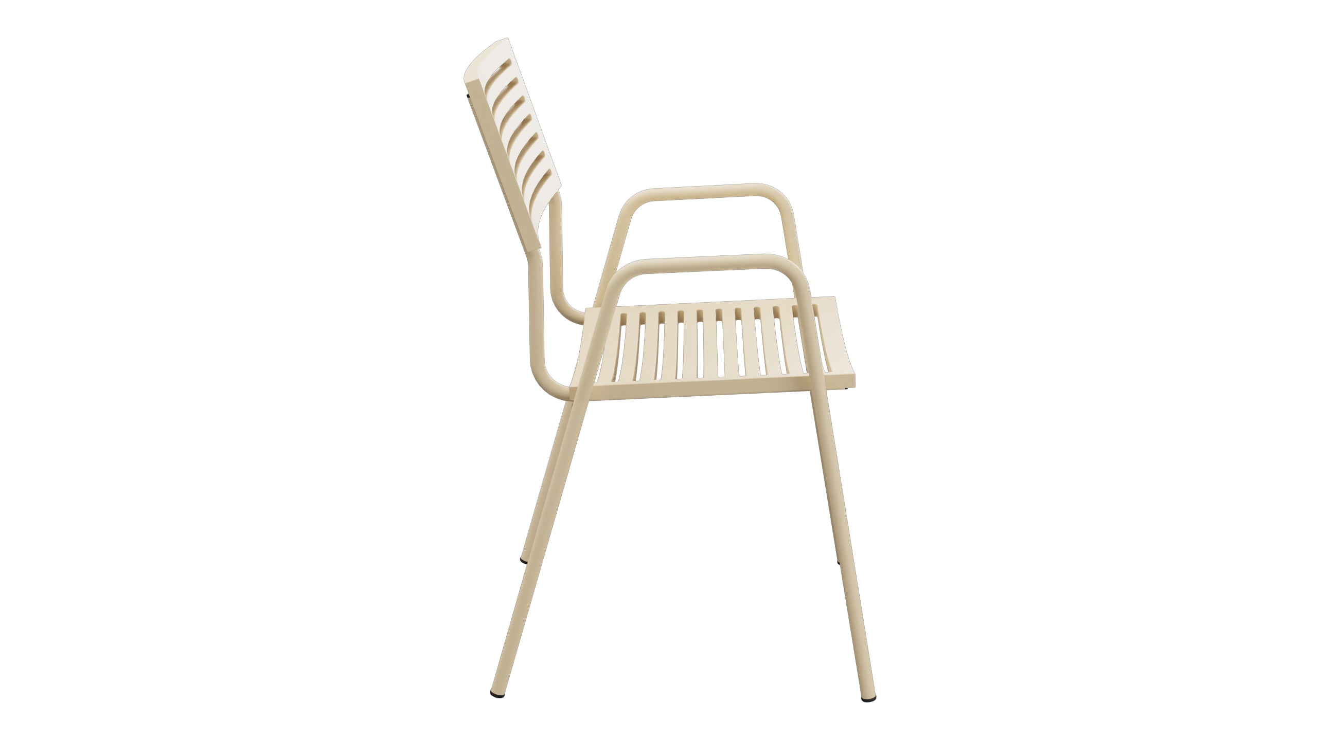 Bodensee Lamello-Gartenstuhl mit Armlehne in Pastellbraun präsentiert im Onlineshop von KAQTU Design AG. Gartenstuhl mit Armlehnen ist von Schaffner