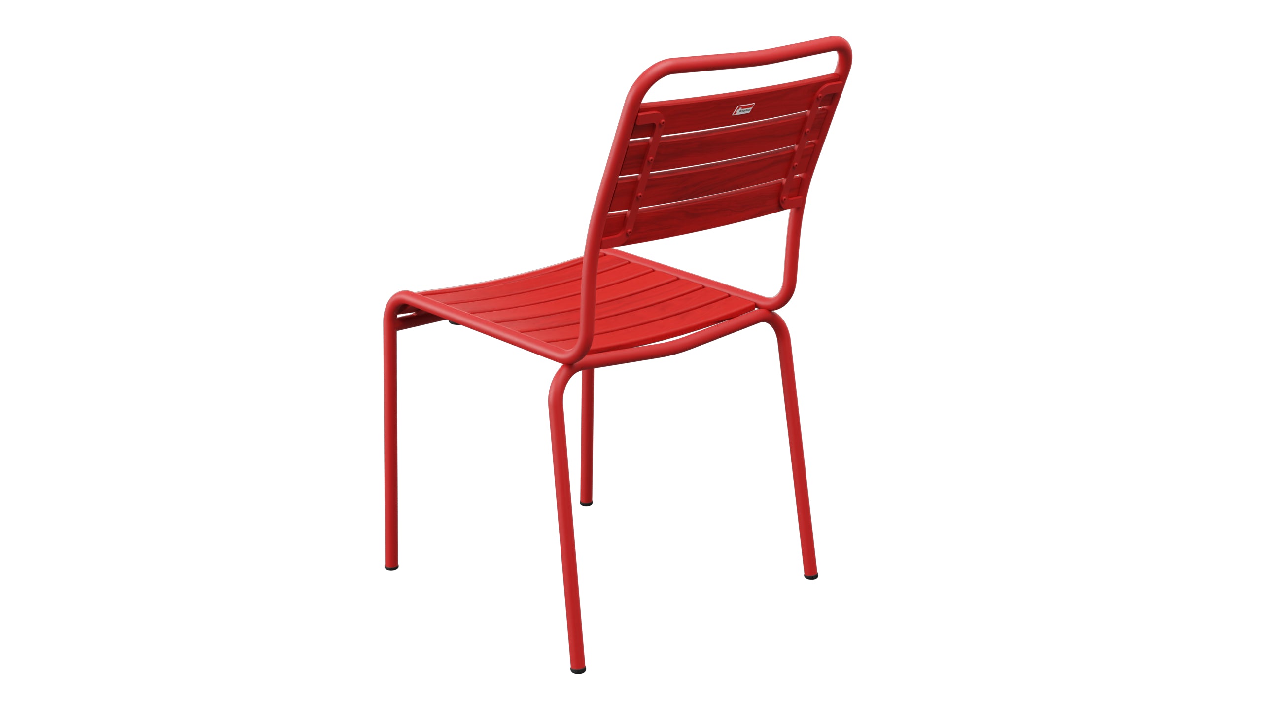 Rigi Holzlatten-Gartenstuhl ohne Armlehne in Rot präsentiert im Onlineshop von KAQTU Design AG. Gartenstuhl ist von Schaffner