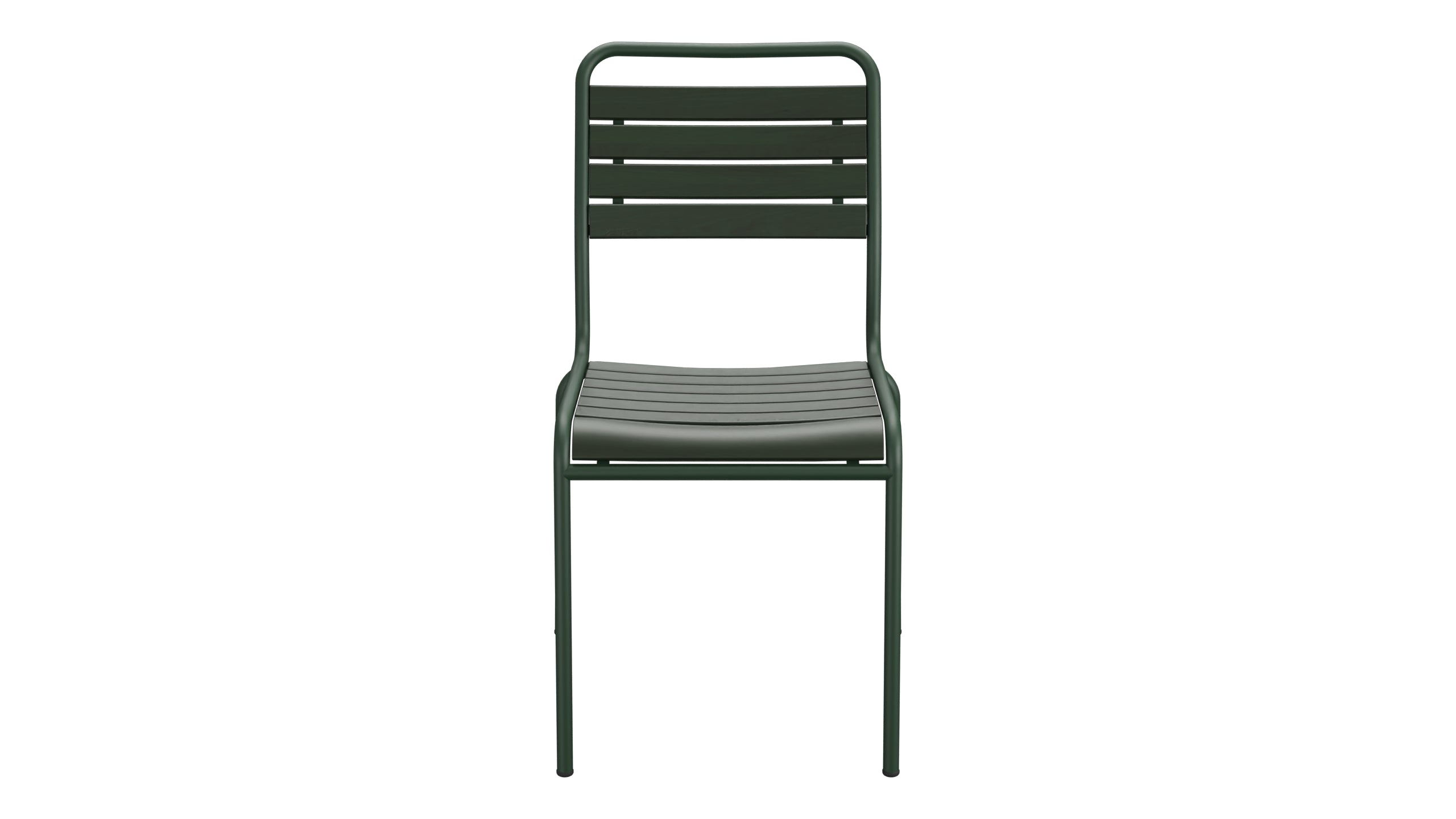 Rigi Holzlatten-Gartenstuhl ohne Armlehne in Tannengrün präsentiert im Onlineshop von KAQTU Design AG. Gartenstuhl ist von Schaffner