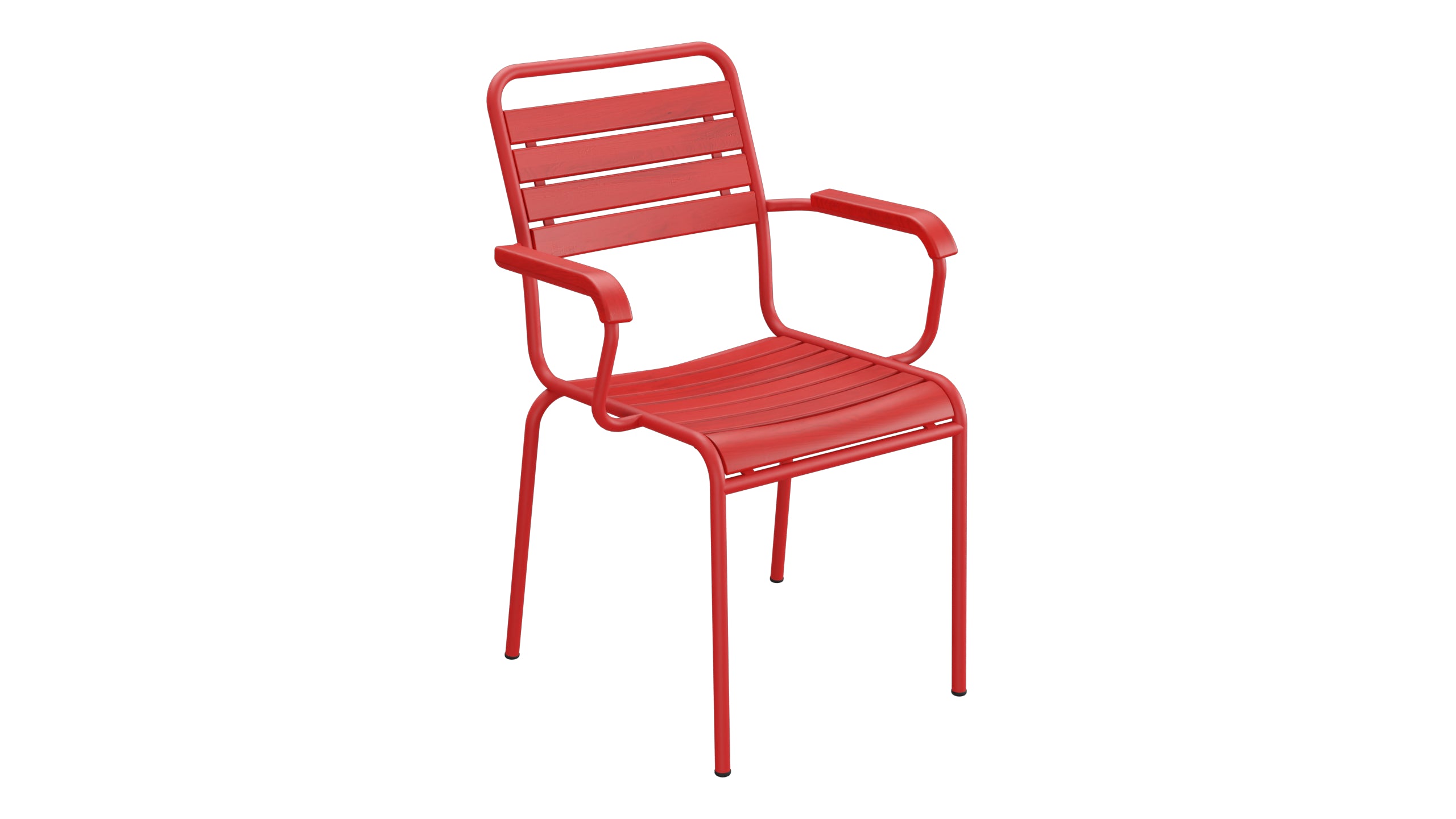 Rigi Holzlatten-Gartenstuhl mit Armlehne in Rot präsentiert im Onlineshop von KAQTU Design AG. Gartenstuhl mit Armlehnen ist von Schaffner