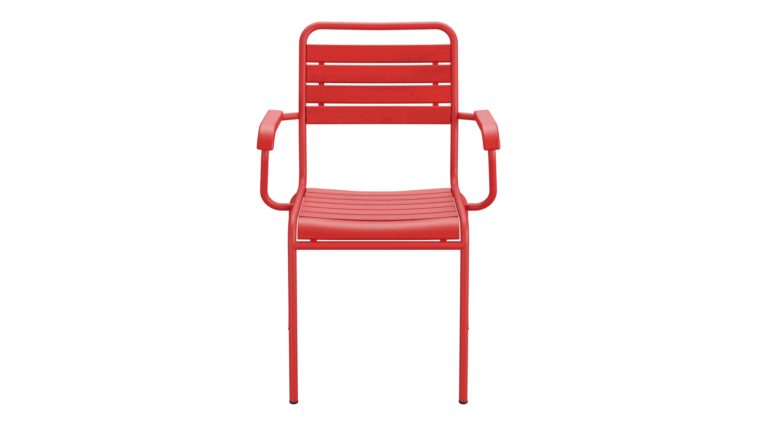 Rigi Holzlatten-Gartenstuhl mit Armlehne in Rot präsentiert im Onlineshop von KAQTU Design AG. Gartenstuhl mit Armlehnen ist von Schaffner
