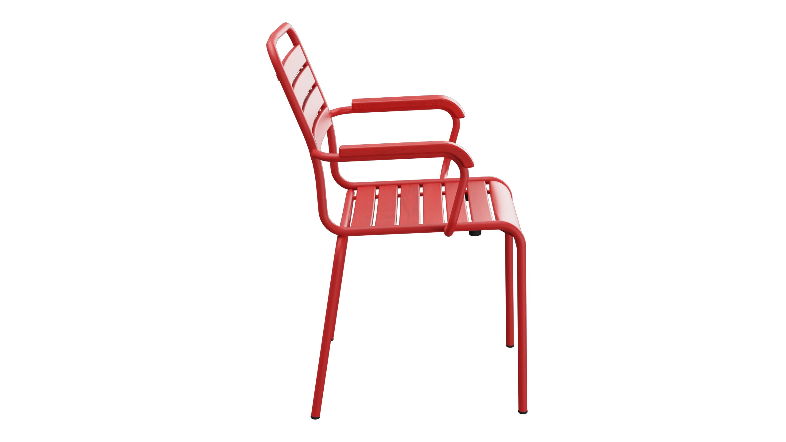 Rigi Holzlatten-Gartenstuhl mit Armlehne in Rot präsentiert im Onlineshop von KAQTU Design AG. Gartenstuhl mit Armlehnen ist von Schaffner
