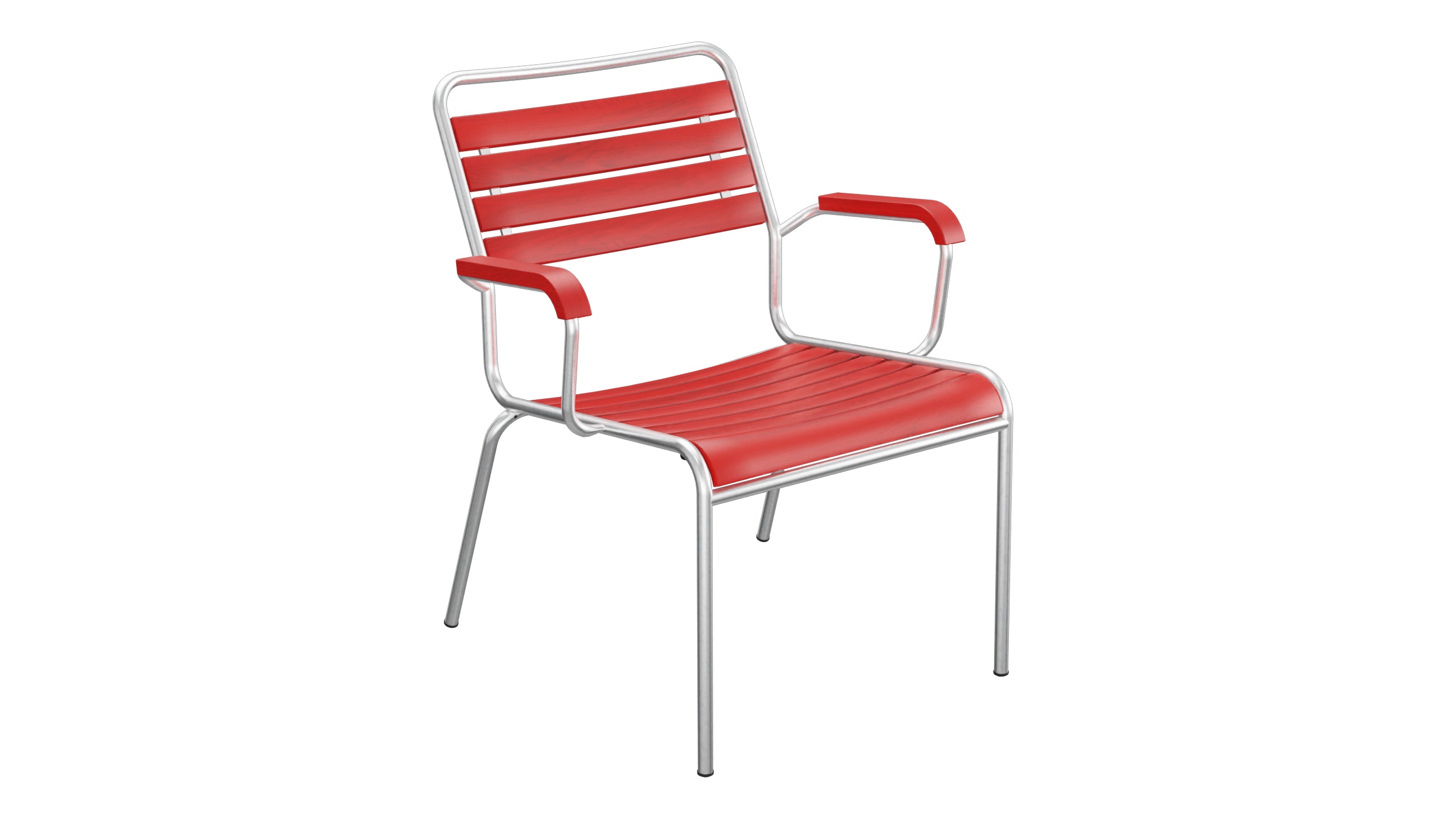 Rigi Holzlatten-Salonsessel  mit Armlehne in Rot präsentiert im Onlineshop von KAQTU Design AG. Outdoor-Sessel mit Armlehnen ist von Schaffner