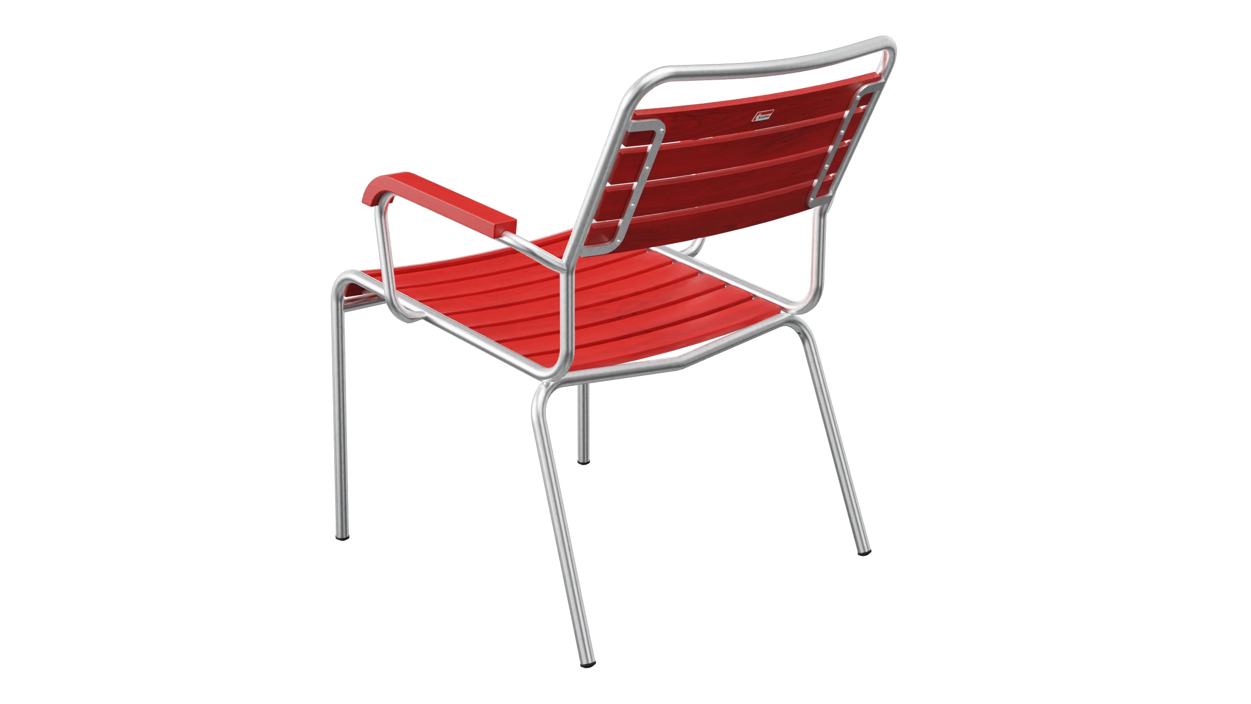 Rigi Holzlatten-Salonsessel  mit Armlehne in Rot präsentiert im Onlineshop von KAQTU Design AG. Outdoor-Sessel mit Armlehnen ist von Schaffner