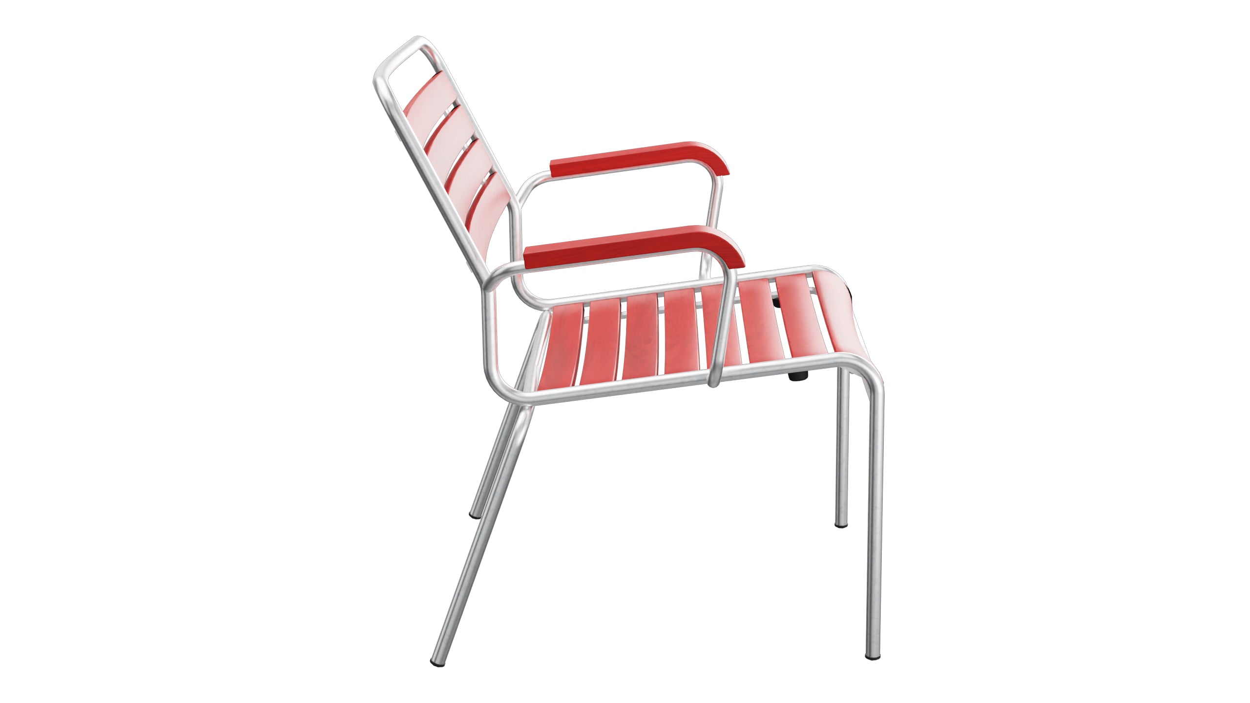Rigi Holzlatten-Salonsessel  mit Armlehne in Rot präsentiert im Onlineshop von KAQTU Design AG. Outdoor-Sessel mit Armlehnen ist von Schaffner