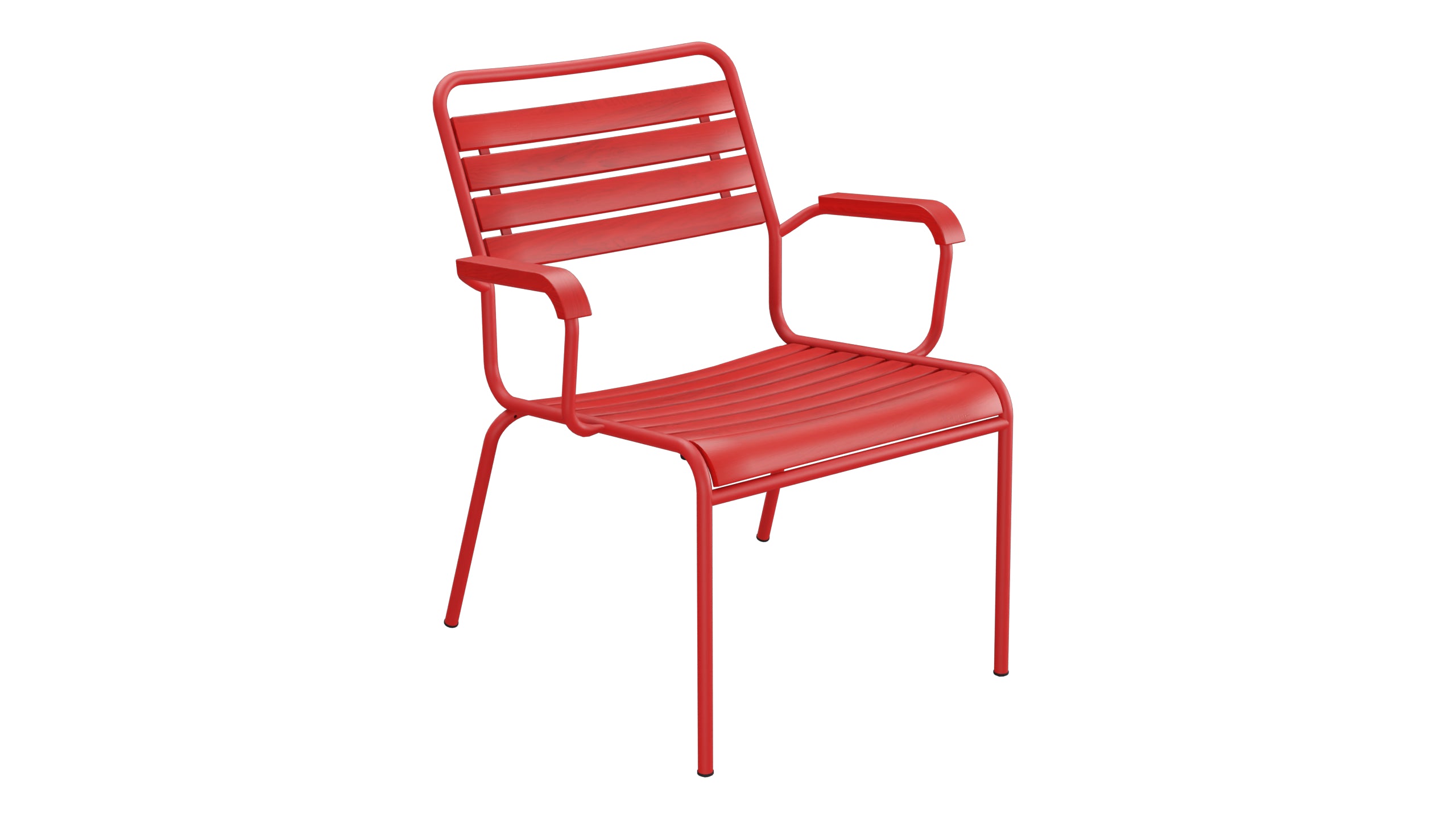Rigi Holzlatten-Salonsessel  mit Armlehne in Rot präsentiert im Onlineshop von KAQTU Design AG. Outdoor-Sessel mit Armlehnen ist von Schaffner
