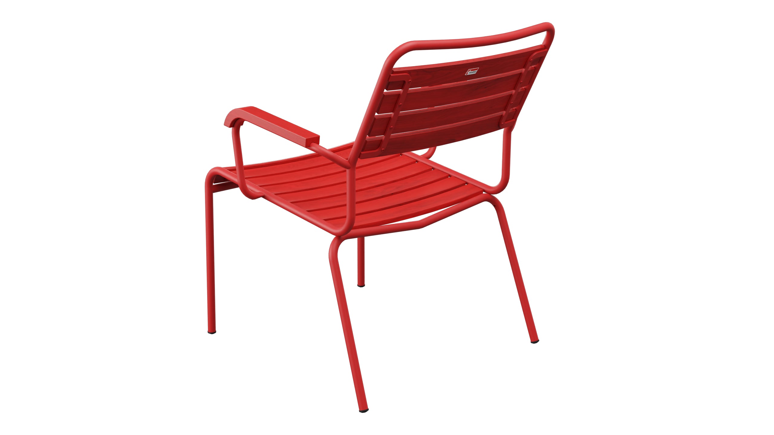 Rigi Holzlatten-Salonsessel  mit Armlehne in Rot präsentiert im Onlineshop von KAQTU Design AG. Outdoor-Sessel mit Armlehnen ist von Schaffner
