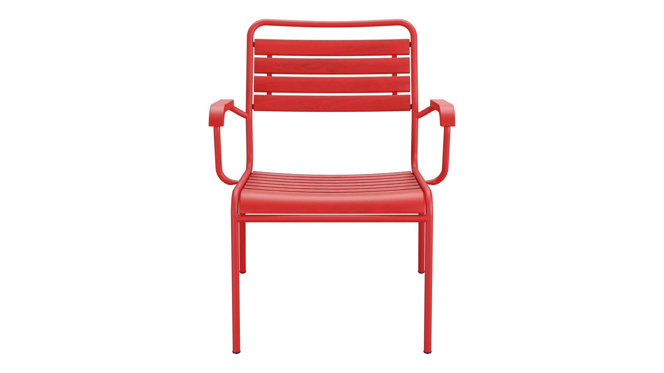 Rigi Holzlatten-Salonsessel  mit Armlehne in Rot präsentiert im Onlineshop von KAQTU Design AG. Outdoor-Sessel mit Armlehnen ist von Schaffner