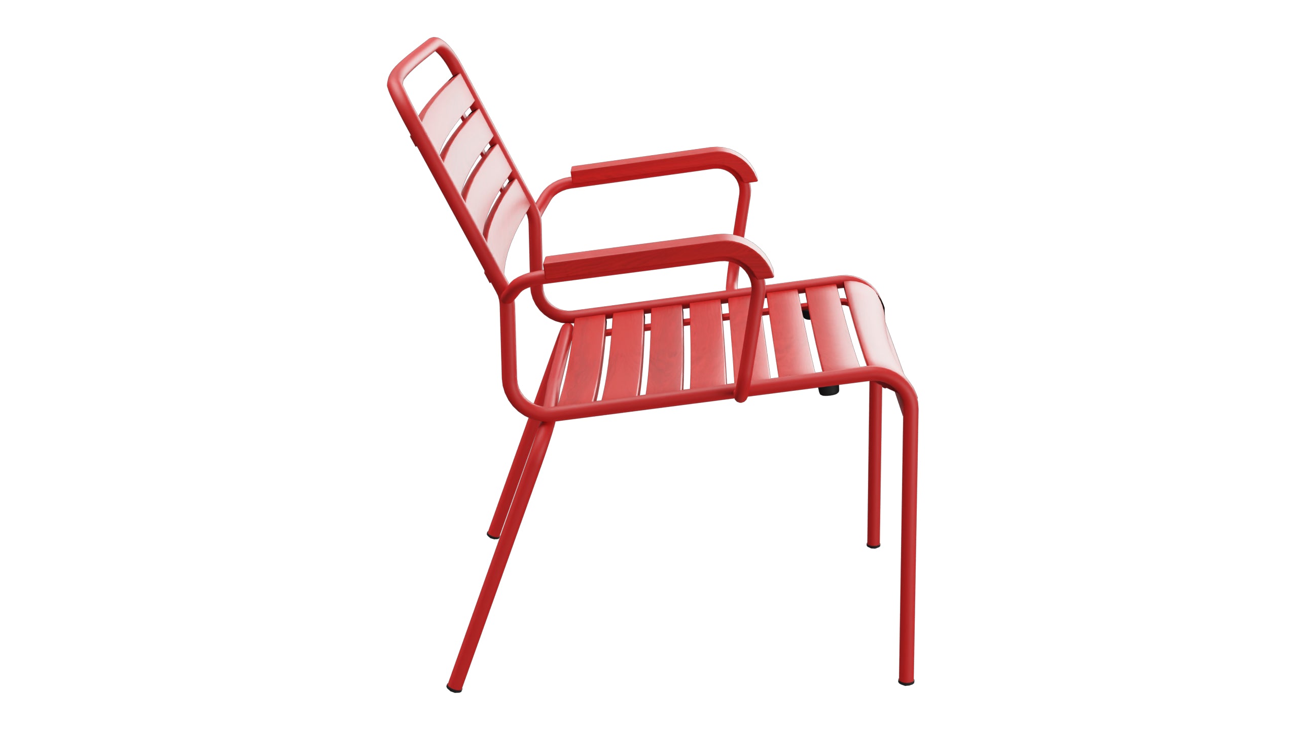 Rigi Holzlatten-Salonsessel  mit Armlehne in Rot präsentiert im Onlineshop von KAQTU Design AG. Outdoor-Sessel mit Armlehnen ist von Schaffner
