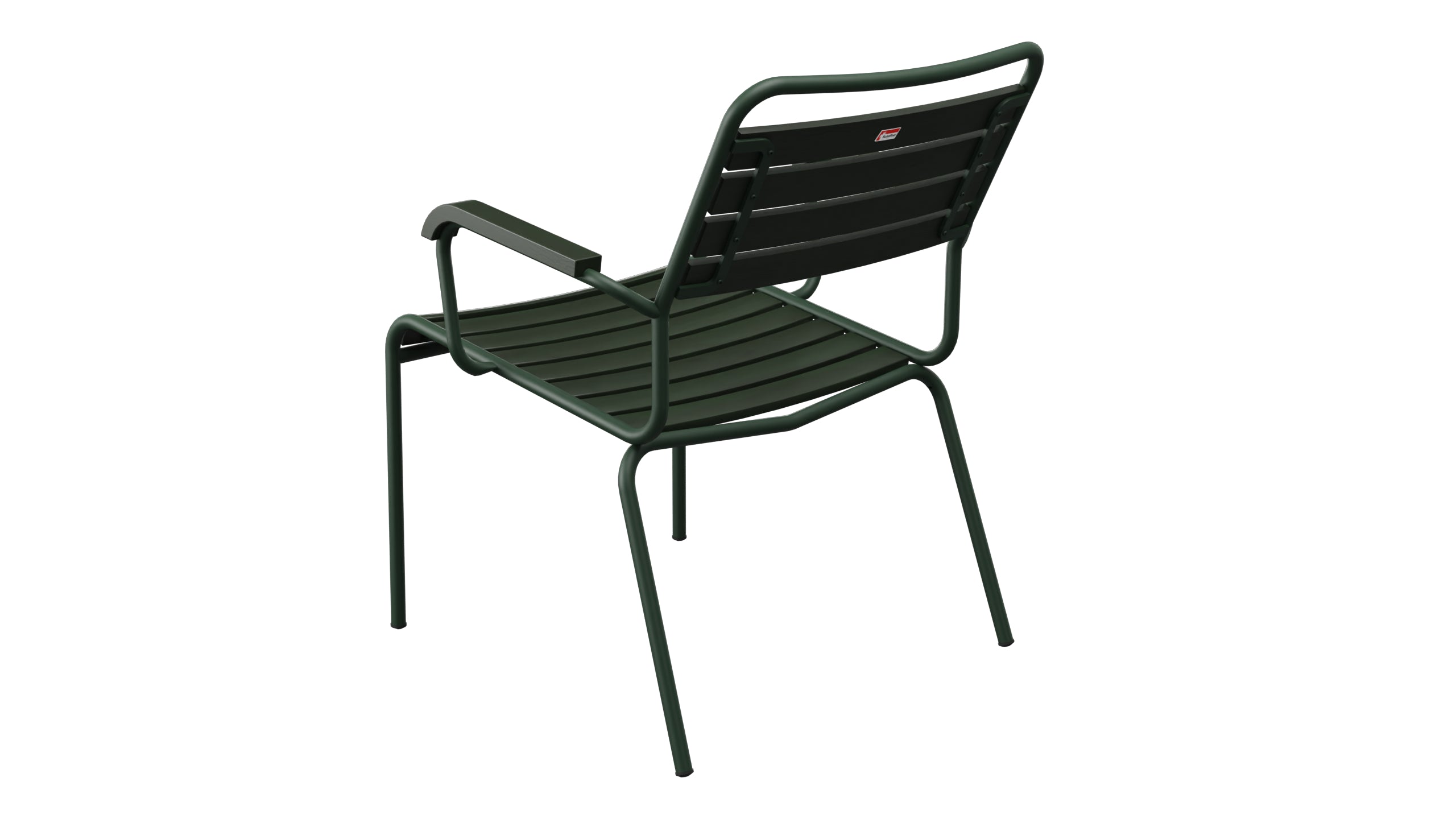 Rigi Holzlatten-Salonsessel  mit Armlehne in Tannengrün präsentiert im Onlineshop von KAQTU Design AG. Outdoor-Sessel mit Armlehnen ist von Schaffner