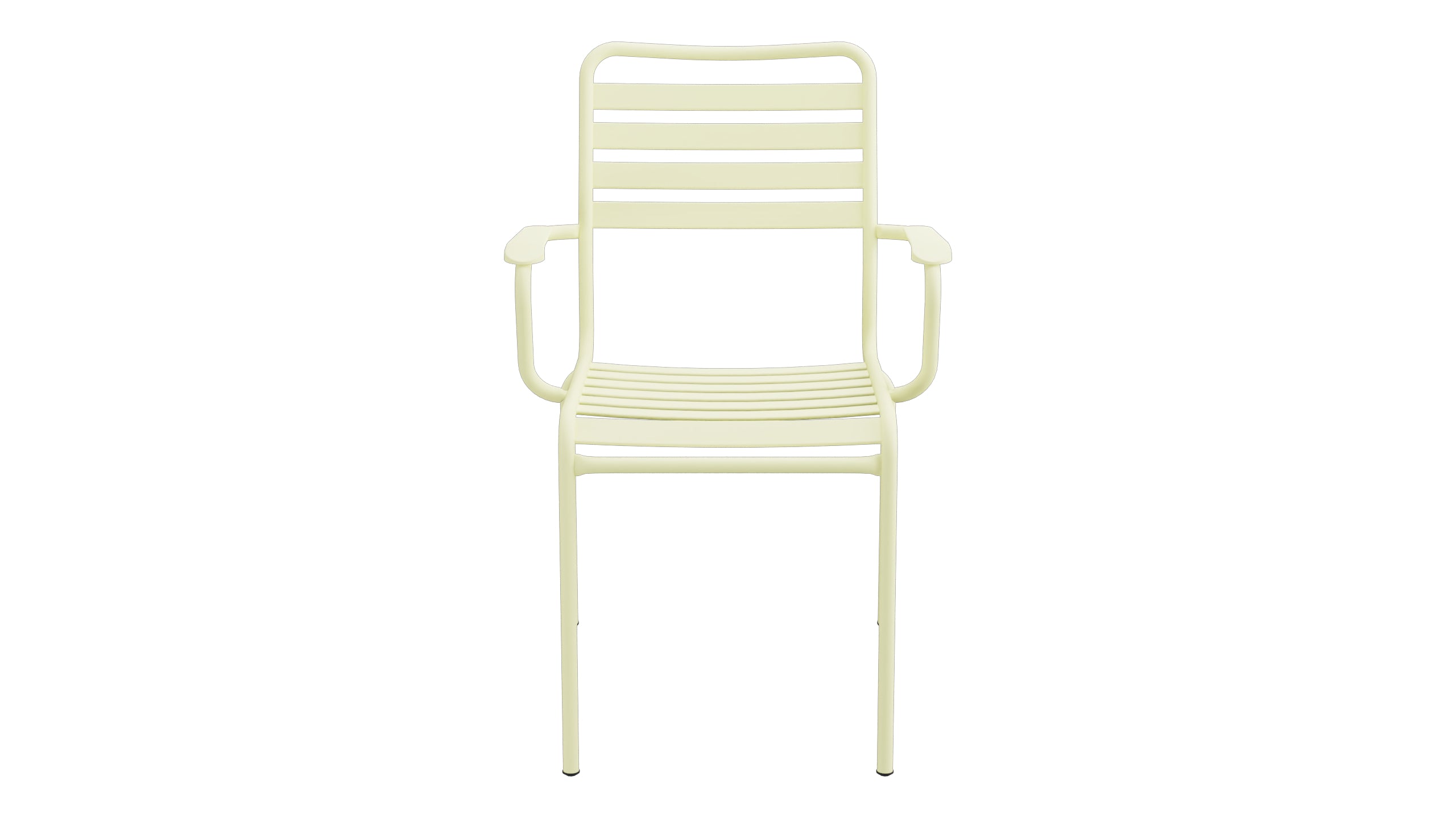 Rigi Lättli-Gartenstuhl mit Armlehne in Buchsbaumgelb präsentiert im Onlineshop von KAQTU Design AG. Gartenstuhl mit Armlehnen ist von Schaffner