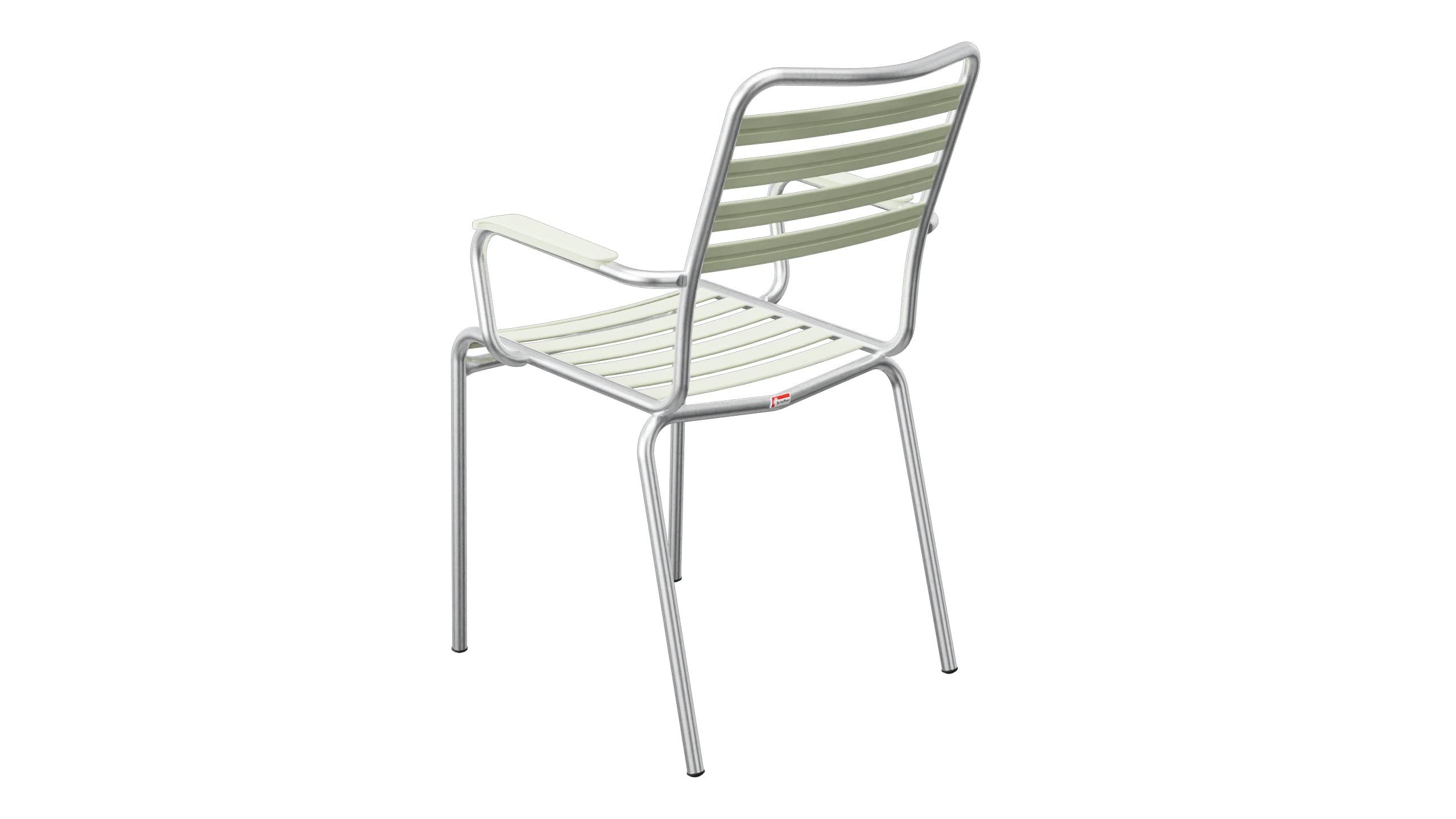 Rigi Lättli-Gartenstuhl mit Armlehne in Pastellgrün präsentiert im Onlineshop von KAQTU Design AG. Gartenstuhl mit Armlehnen ist von Schaffner