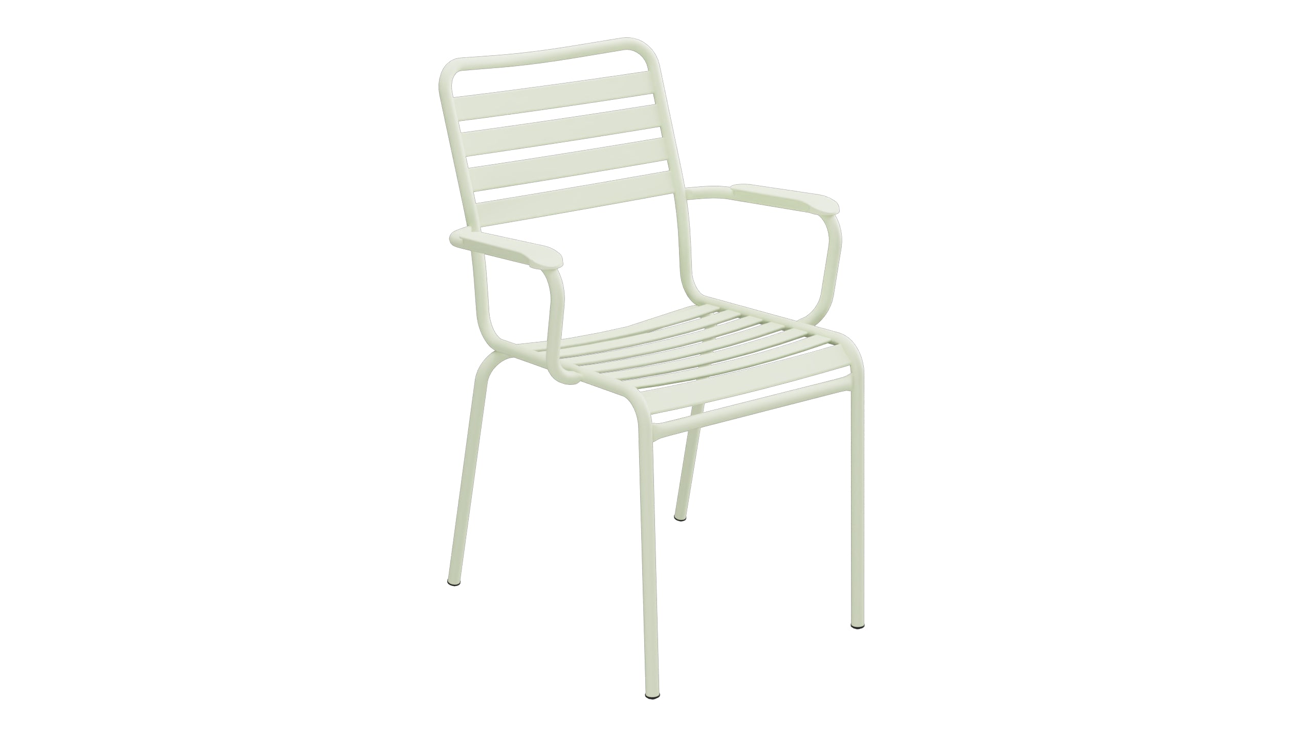 Rigi Lättli-Gartenstuhl mit Armlehne in Pastellgrün präsentiert im Onlineshop von KAQTU Design AG. Gartenstuhl mit Armlehnen ist von Schaffner