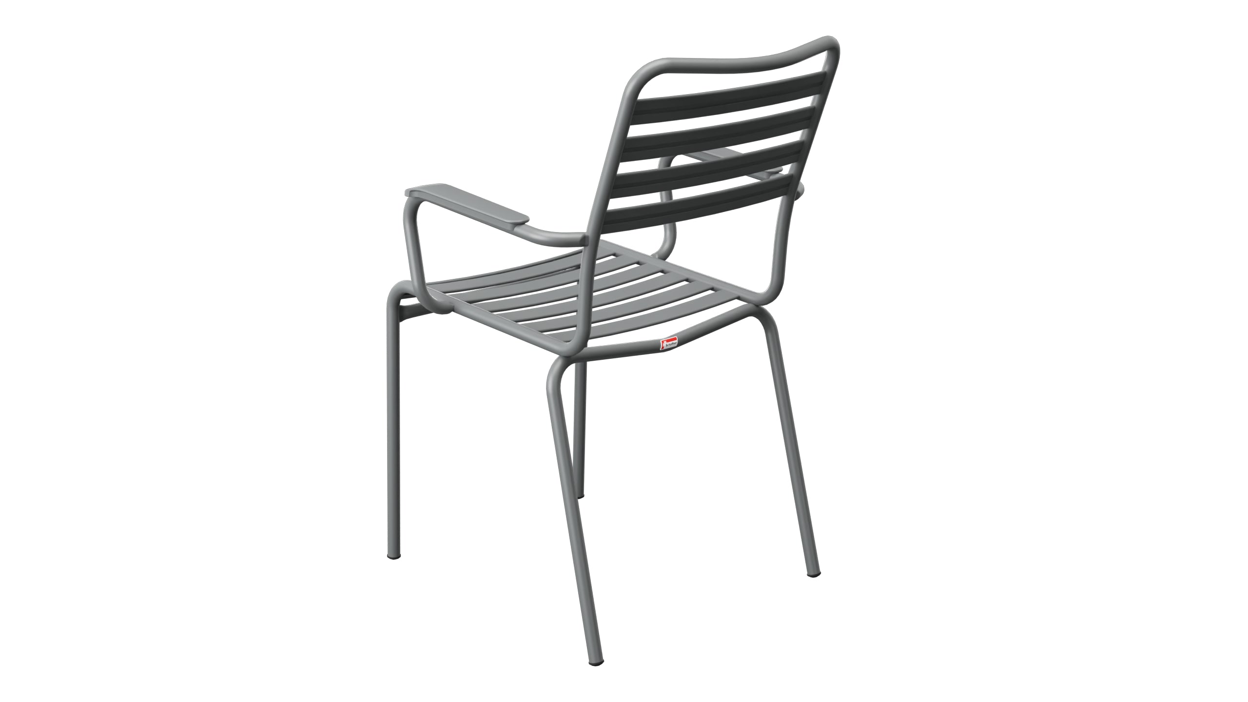 Rigi Lättli-Gartenstuhl mit Armlehne in Graphit präsentiert im Onlineshop von KAQTU Design AG. Gartenstuhl mit Armlehnen ist von Schaffner