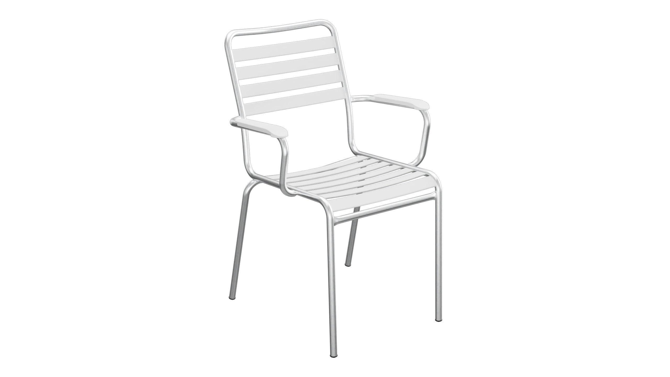Rigi Lättli-Gartenstuhl mit Armlehne in Weiss präsentiert im Onlineshop von KAQTU Design AG. Gartenstuhl mit Armlehnen ist von Schaffner