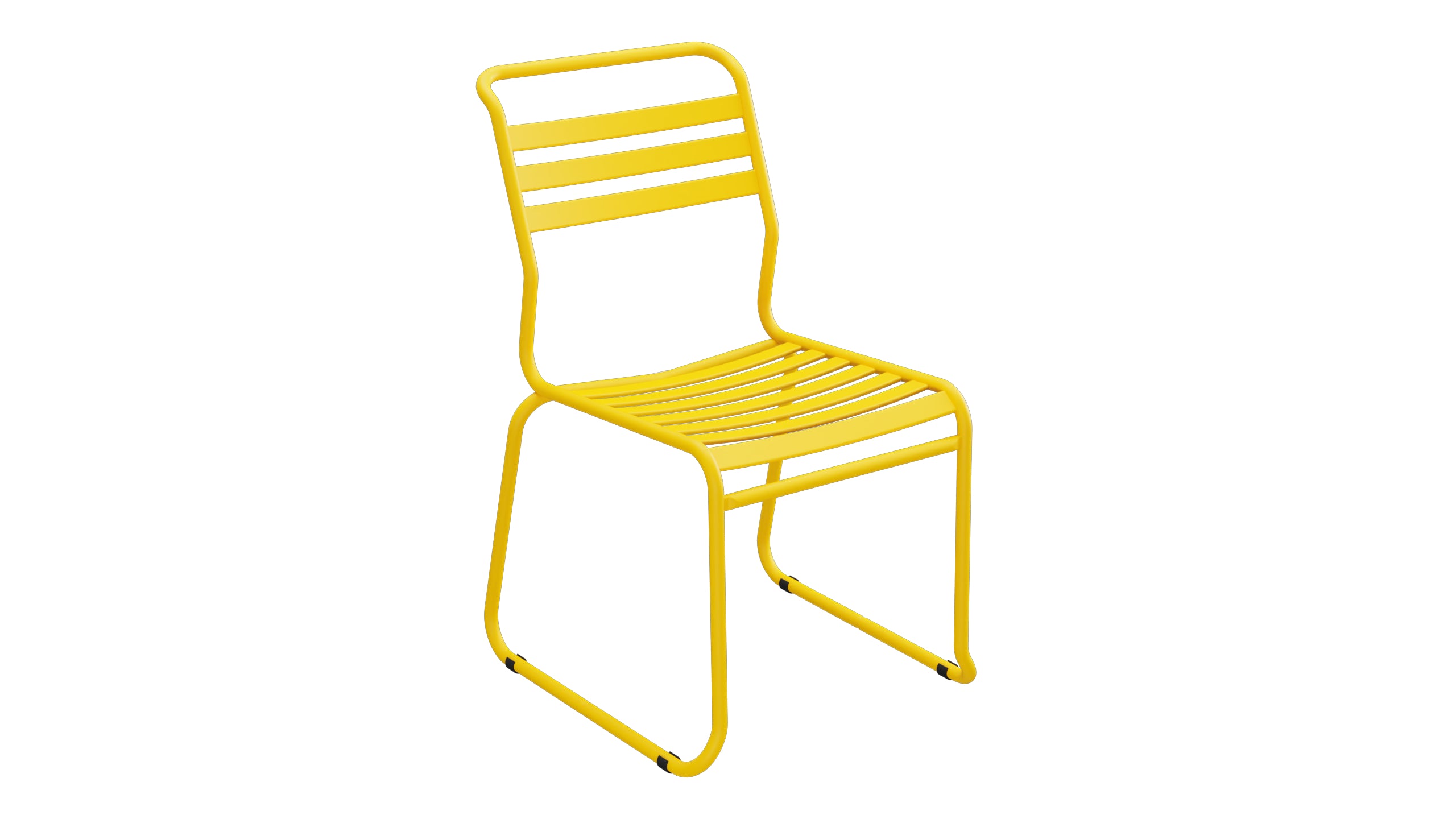 Säntis Lättli-Gartenstuhl ohne Armlehne Kufen in Gelb präsentiert im Onlineshop von KAQTU Design AG. Gartenstuhl ist von Schaffner