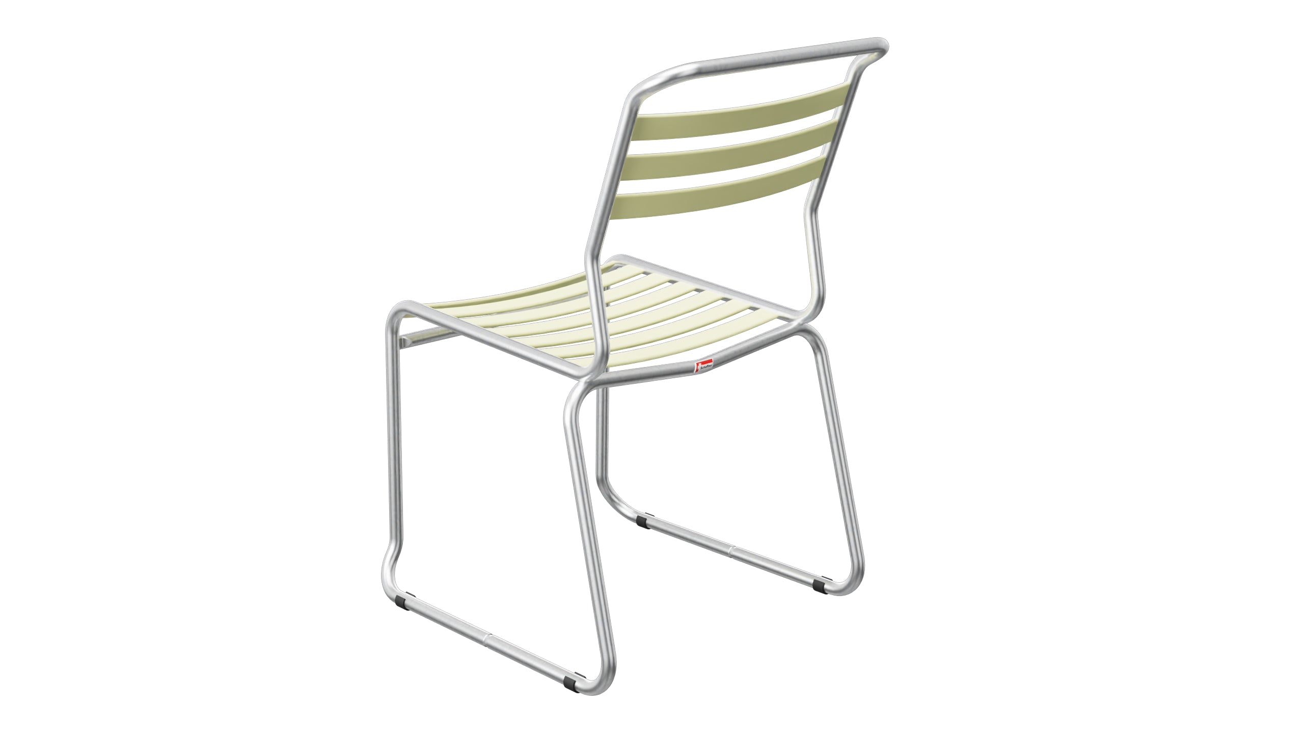Säntis Lättli-Gartenstuhl ohne Armlehne Kufen in Buchsbaumgelb präsentiert im Onlineshop von KAQTU Design AG. Gartenstuhl ist von Schaffner