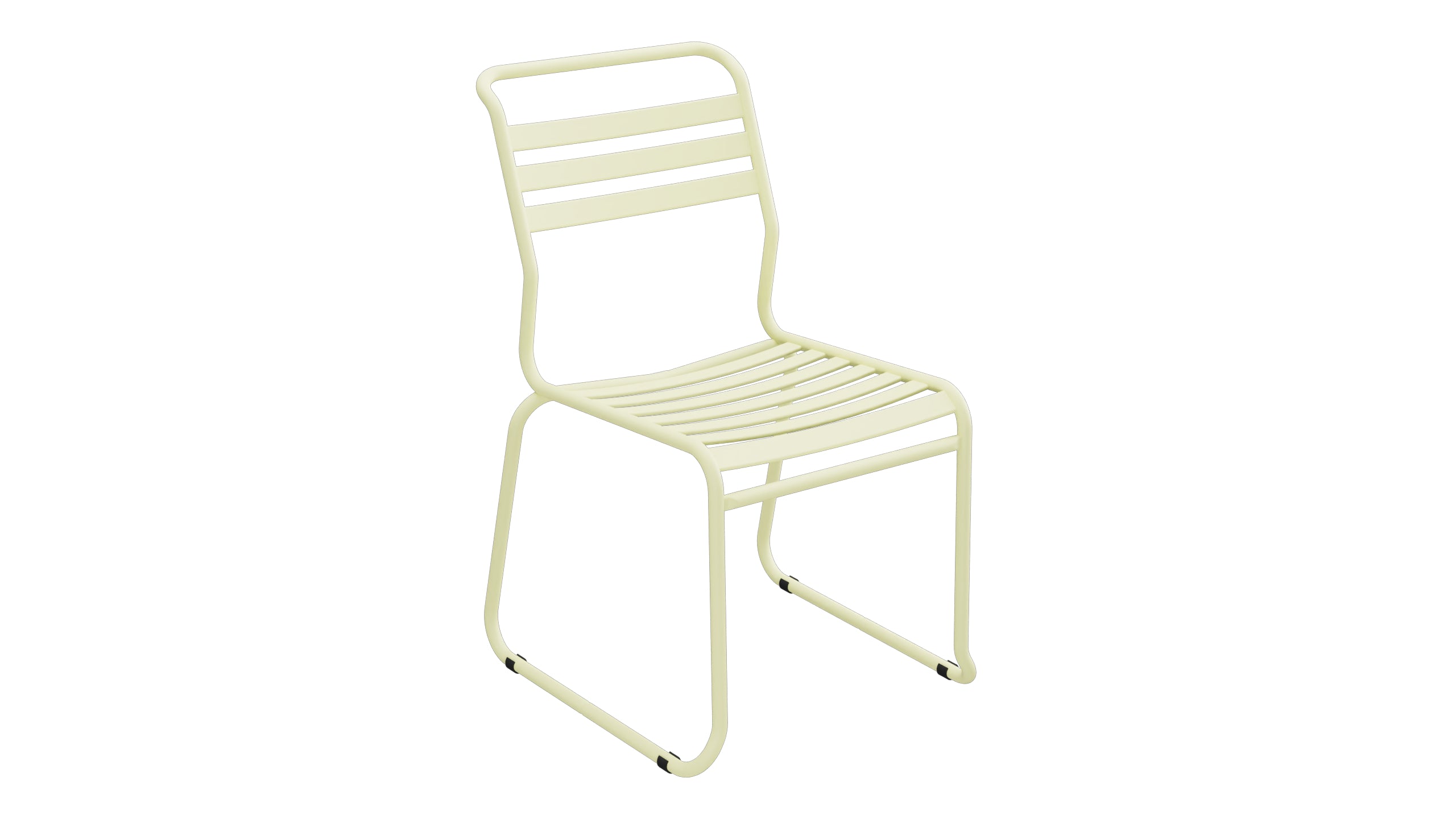 Säntis Lättli-Gartenstuhl ohne Armlehne Kufen in Buchsbaumgelb präsentiert im Onlineshop von KAQTU Design AG. Gartenstuhl ist von Schaffner