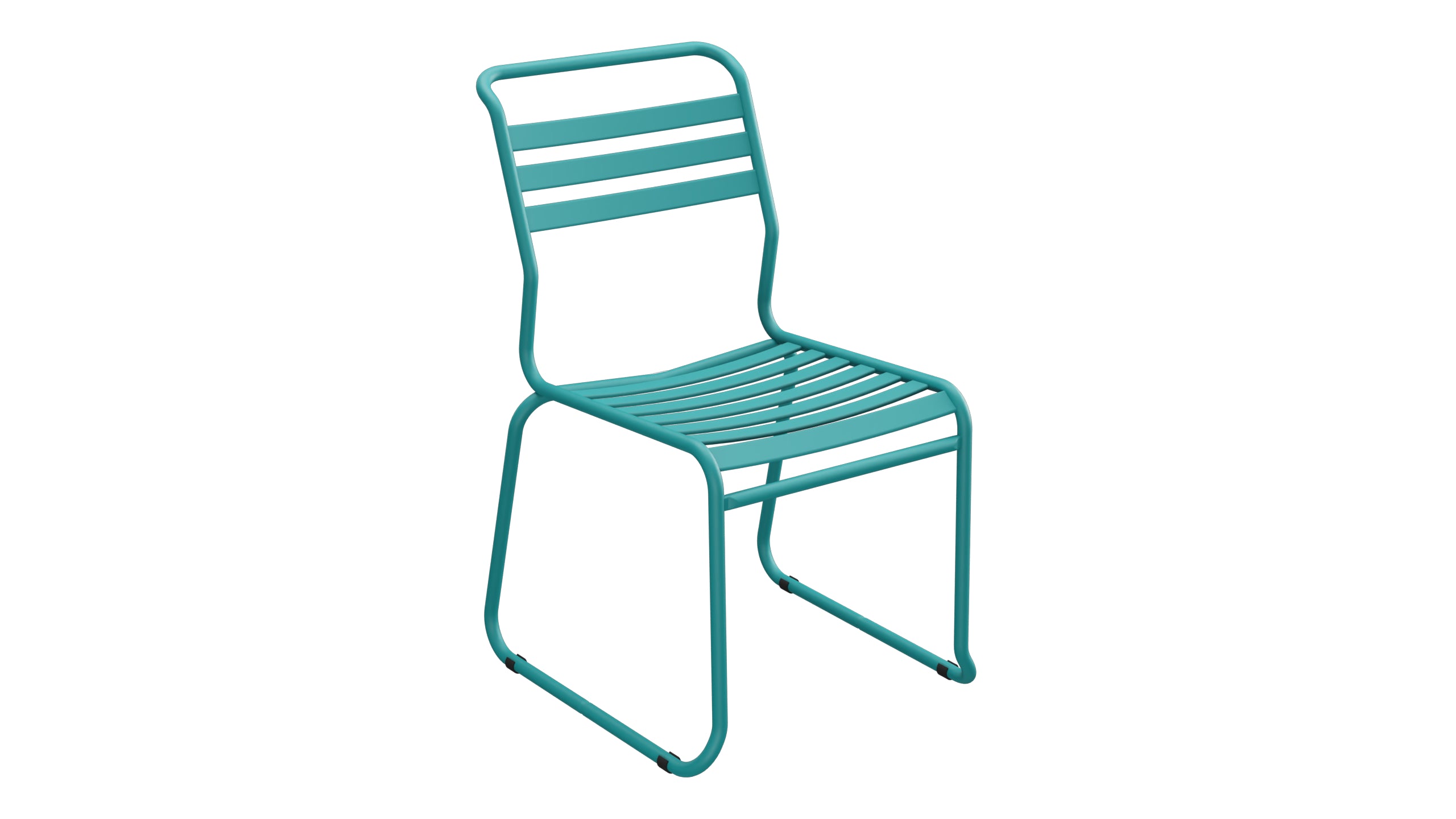 Säntis Lättli-Gartenstuhl ohne Armlehne Kufen in Kaliblau präsentiert im Onlineshop von KAQTU Design AG. Gartenstuhl ist von Schaffner