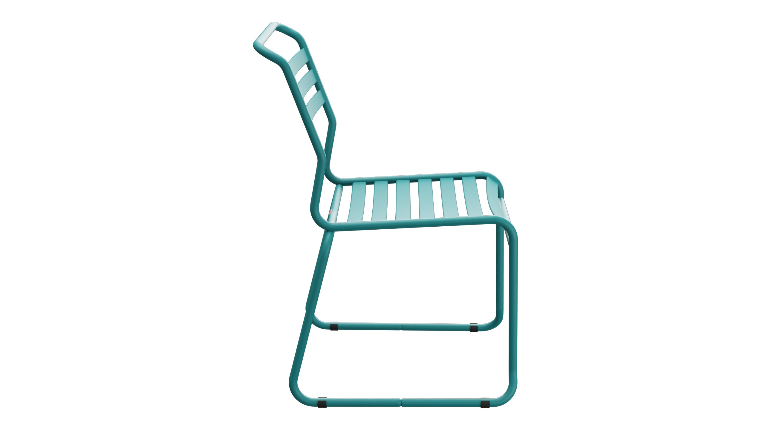 Säntis Lättli-Gartenstuhl ohne Armlehne Kufen in Kaliblau präsentiert im Onlineshop von KAQTU Design AG. Gartenstuhl ist von Schaffner