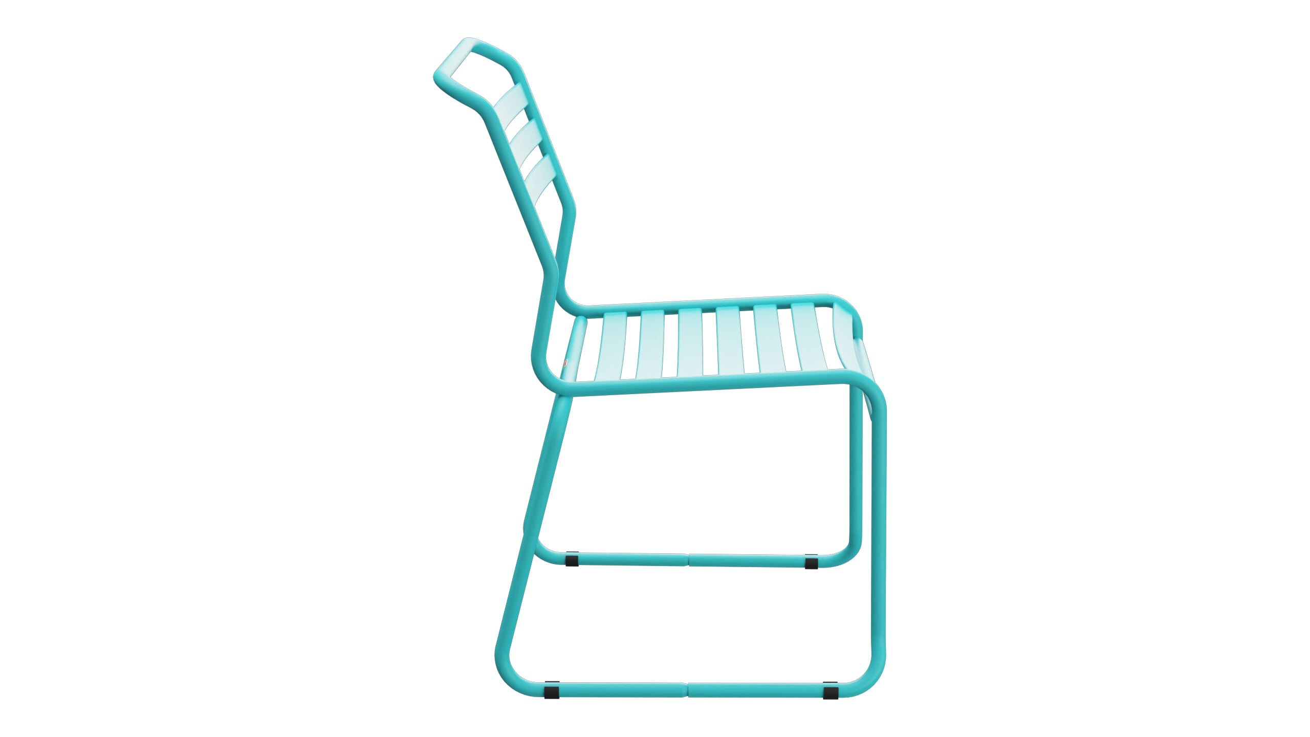 Säntis Lättli-Gartenstuhl ohne Armlehne Kufen in Türkis präsentiert im Onlineshop von KAQTU Design AG. Gartenstuhl ist von Schaffner