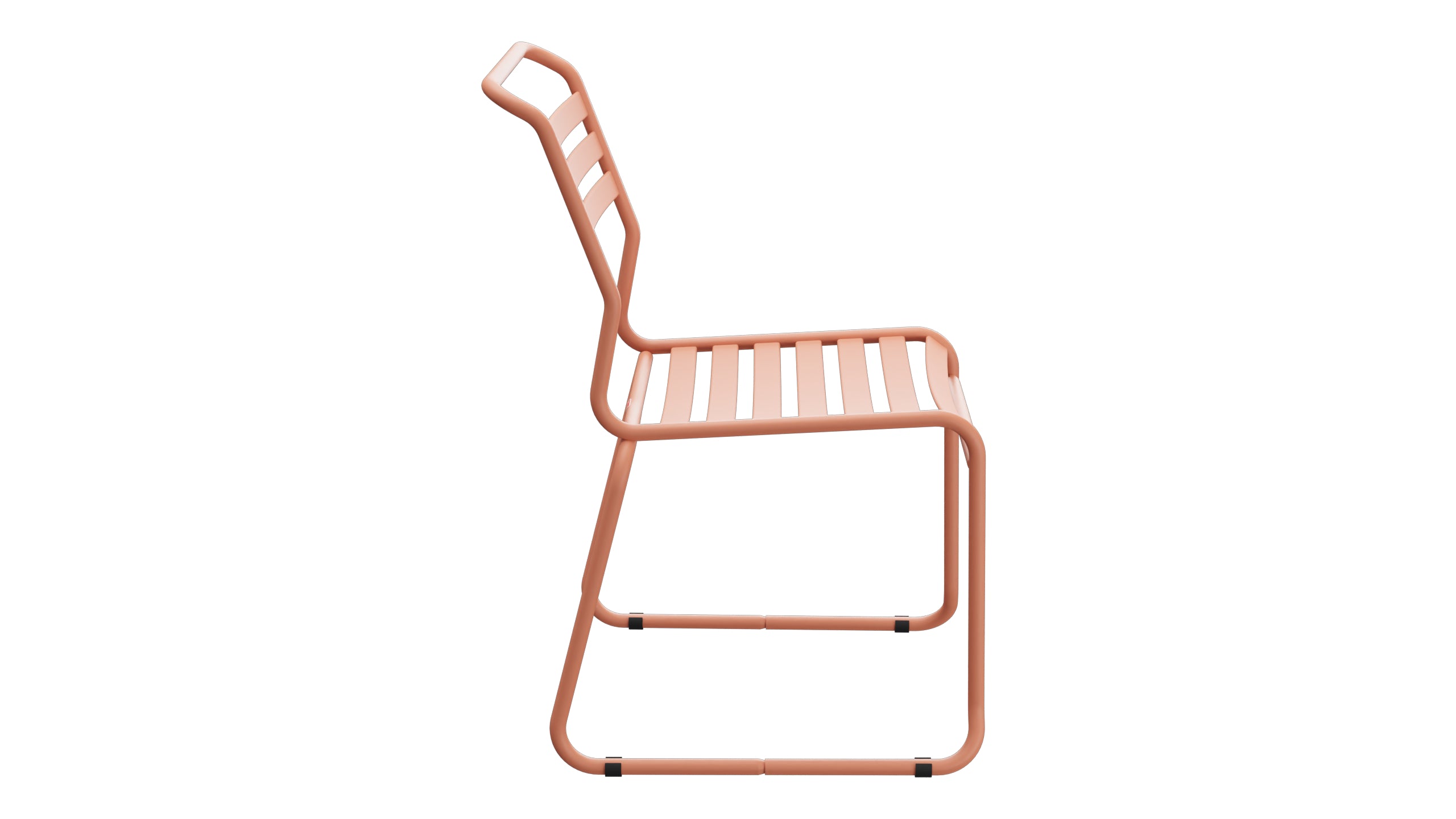 Säntis Lättli-Gartenstuhl ohne Armlehne Kufen in Pastellterracotta präsentiert im Onlineshop von KAQTU Design AG. Gartenstuhl ist von Schaffner