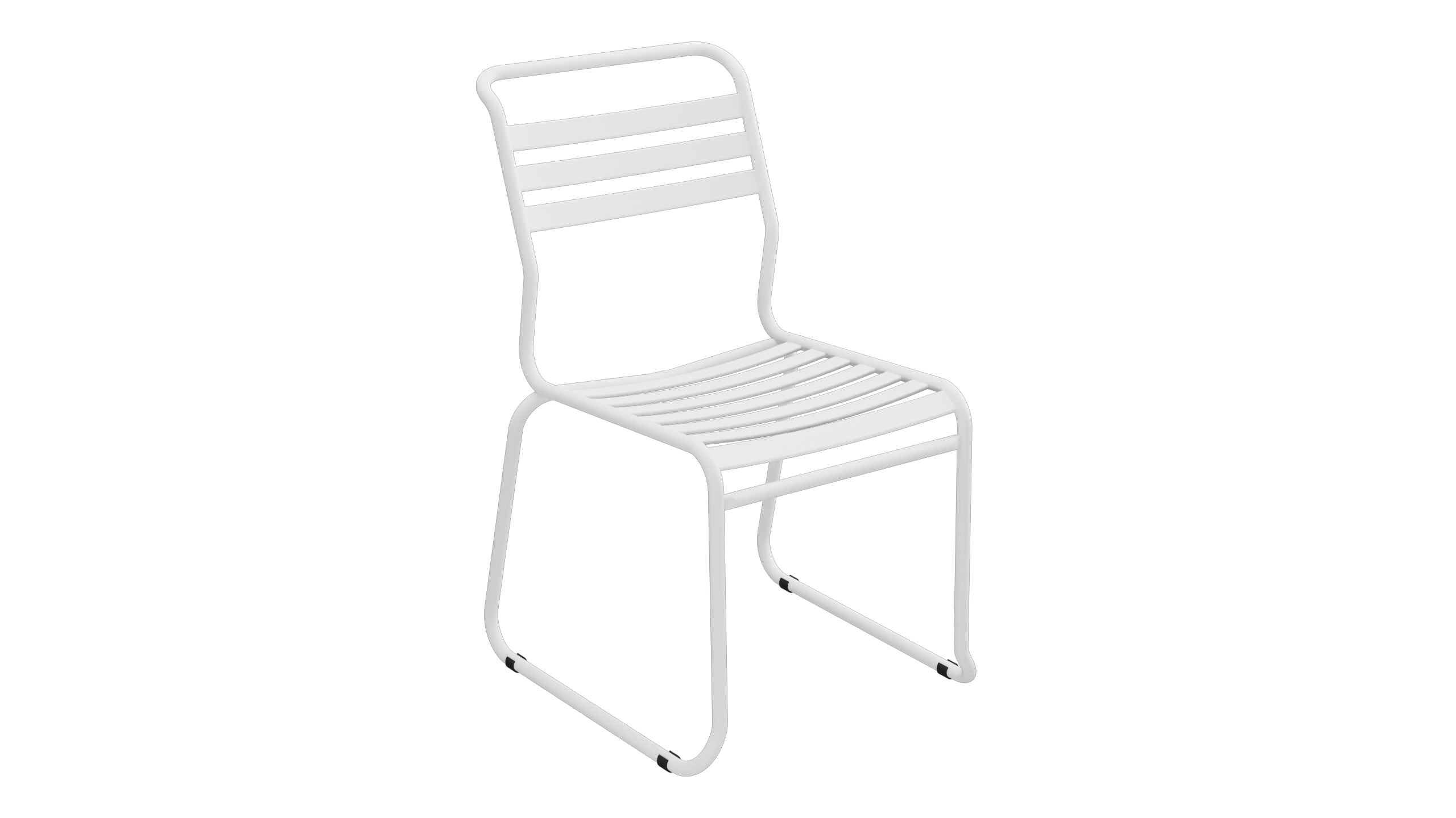 Säntis Lättli-Gartenstuhl ohne Armlehne Kufen in Weiss präsentiert im Onlineshop von KAQTU Design AG. Gartenstuhl ist von Schaffner