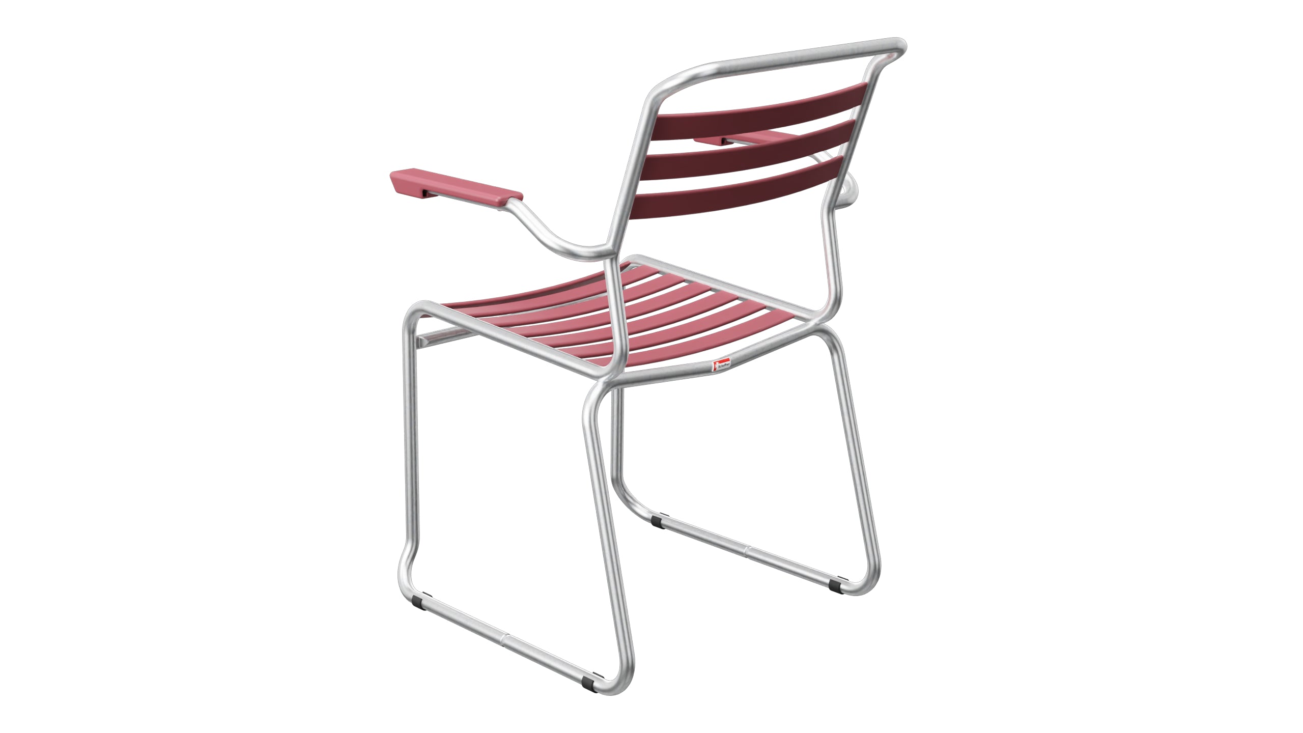 Säntis Lättli-Gartenstuhl mit Armlehne Kufen in Bordeaux präsentiert im Onlineshop von KAQTU Design AG. Gartenstuhl mit Armlehnen ist von Schaffner