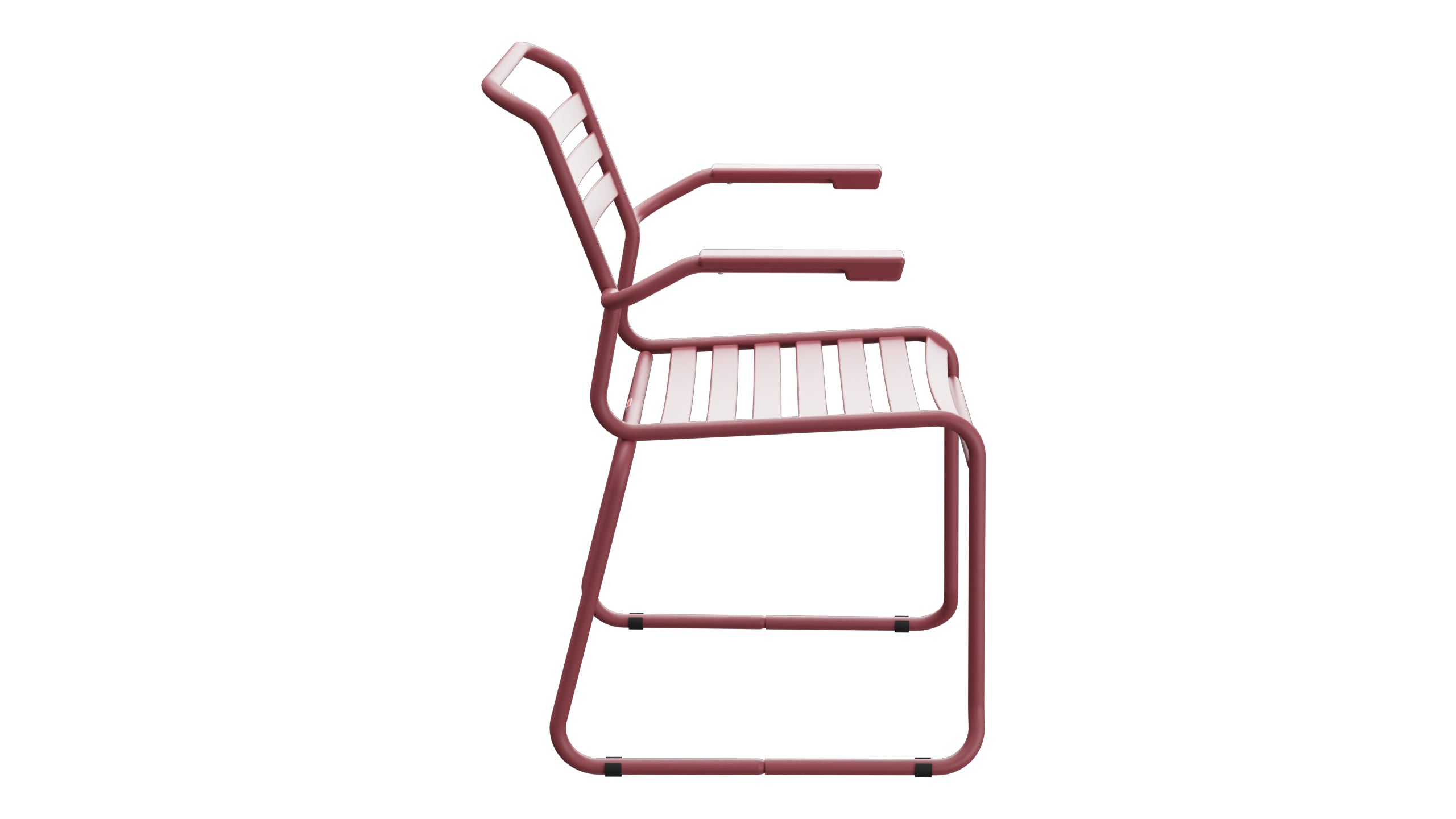Säntis Lättli-Gartenstuhl mit Armlehne Kufen in Bordeaux präsentiert im Onlineshop von KAQTU Design AG. Gartenstuhl mit Armlehnen ist von Schaffner