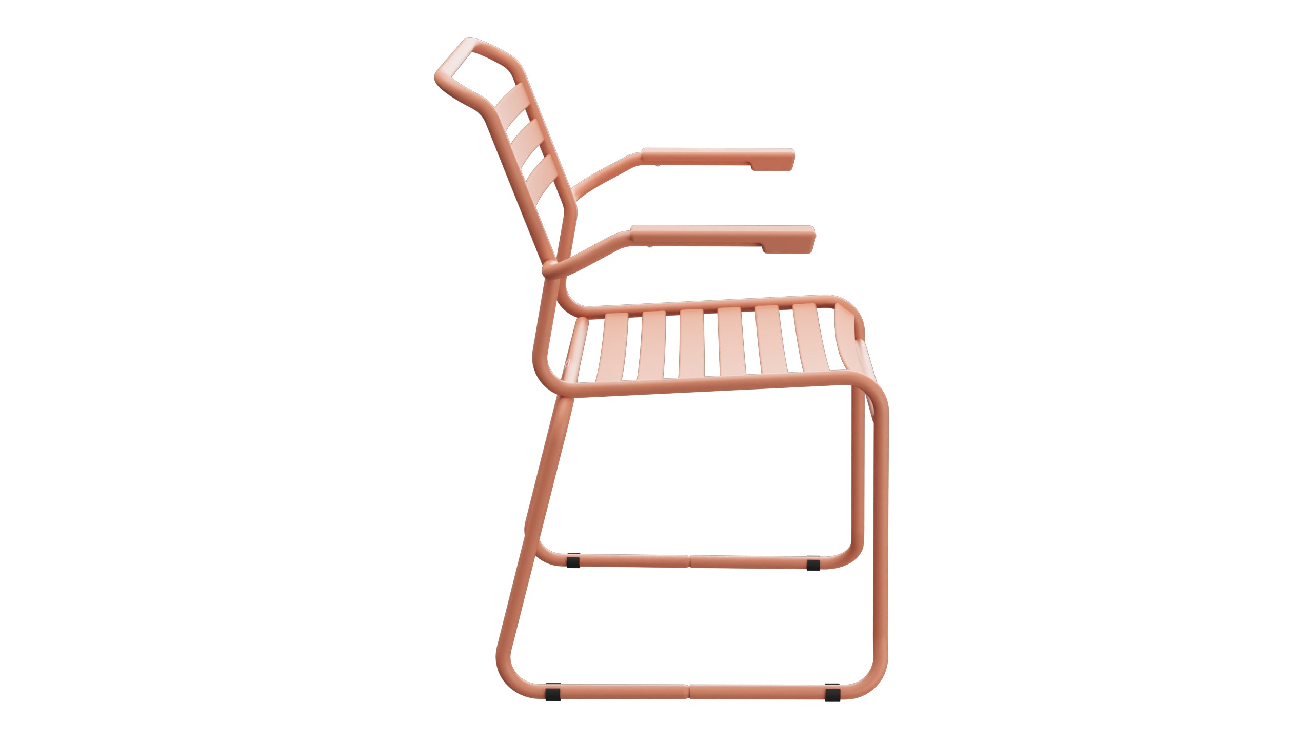 Säntis Lättli-Gartenstuhl mit Armlehne Kufen in Pastellterracotta präsentiert im Onlineshop von KAQTU Design AG. Gartenstuhl mit Armlehnen ist von Schaffner