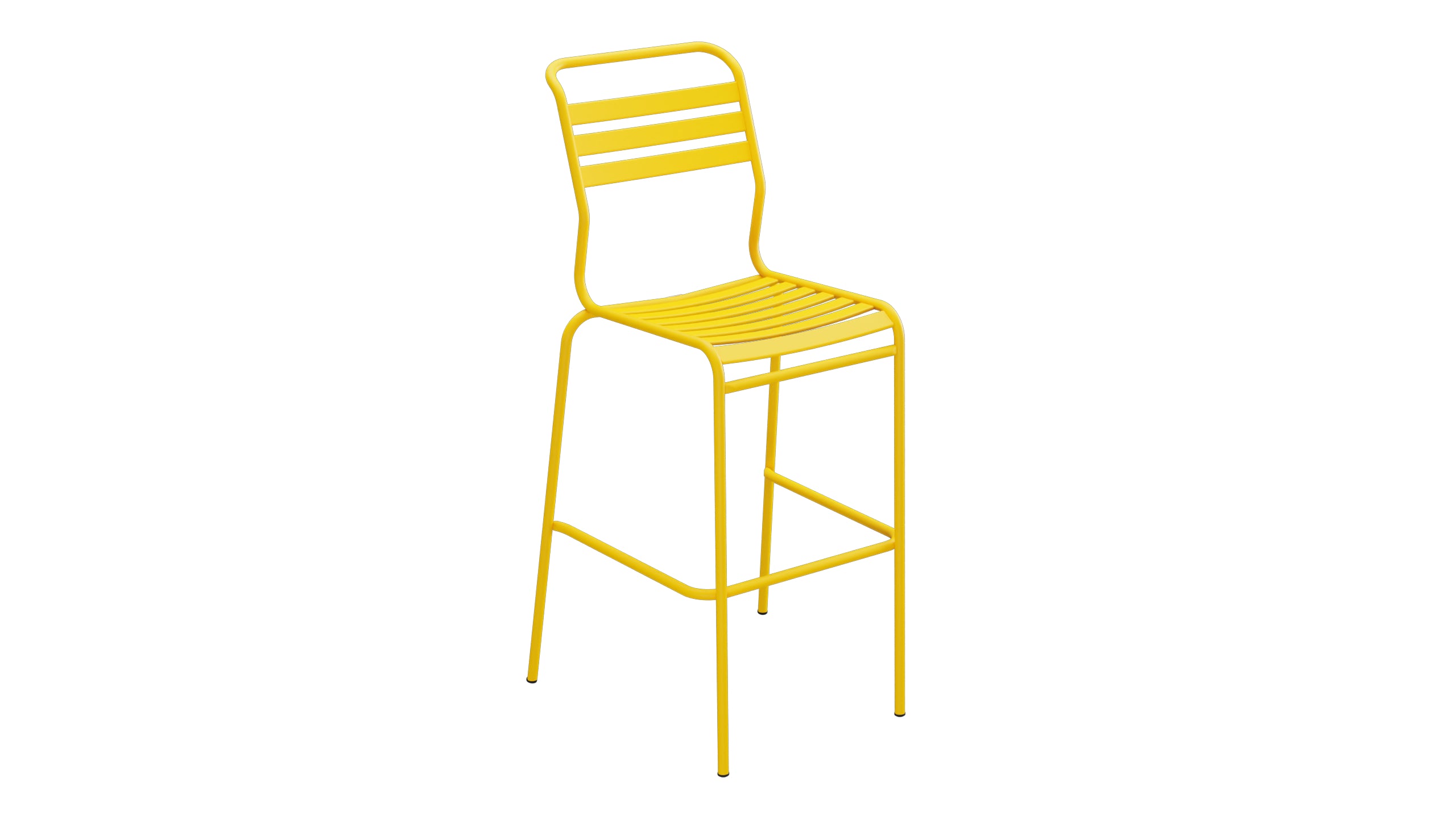Säntis Lättli-Barstuhl Outdoor ohne Armlehne in Gelb präsentiert im Onlineshop von KAQTU Design AG. Outdoor-Barstuhl ist von Schaffner