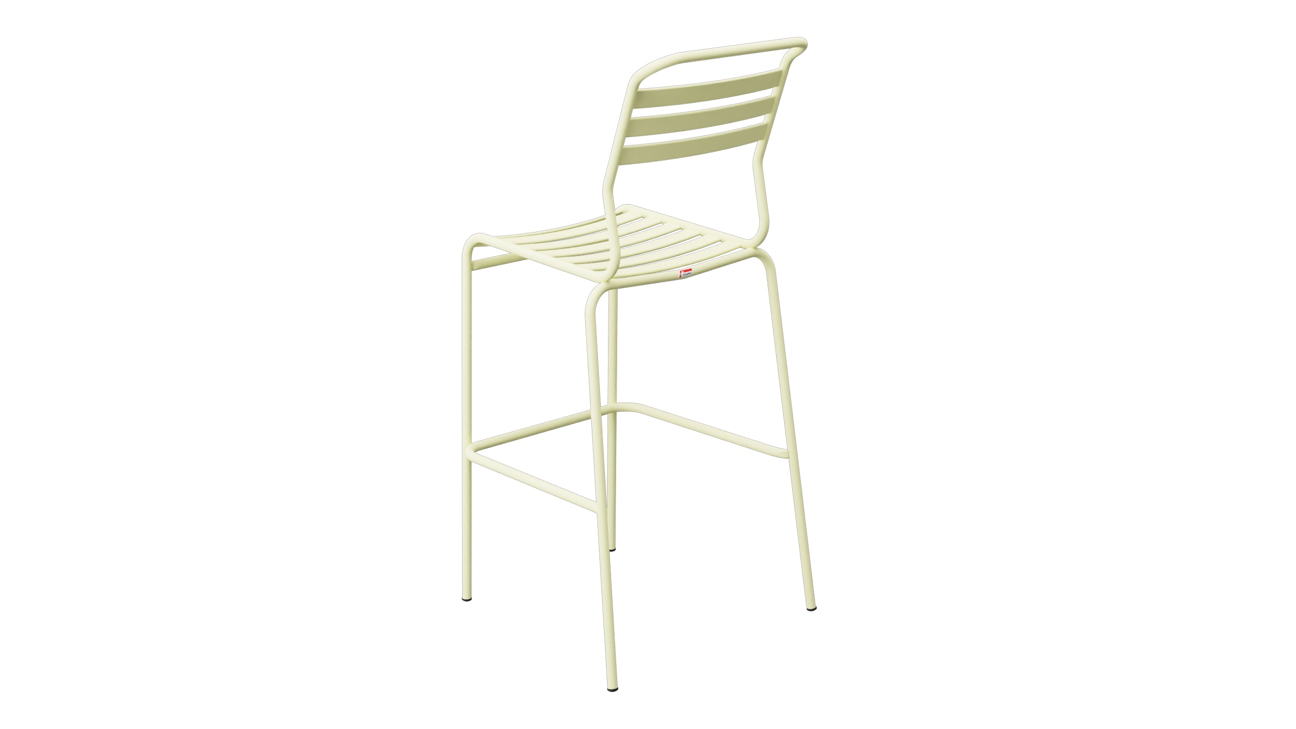Säntis Lättli-Barstuhl Outdoor ohne Armlehne in Buchsbaumgelb präsentiert im Onlineshop von KAQTU Design AG. Outdoor-Barstuhl ist von Schaffner