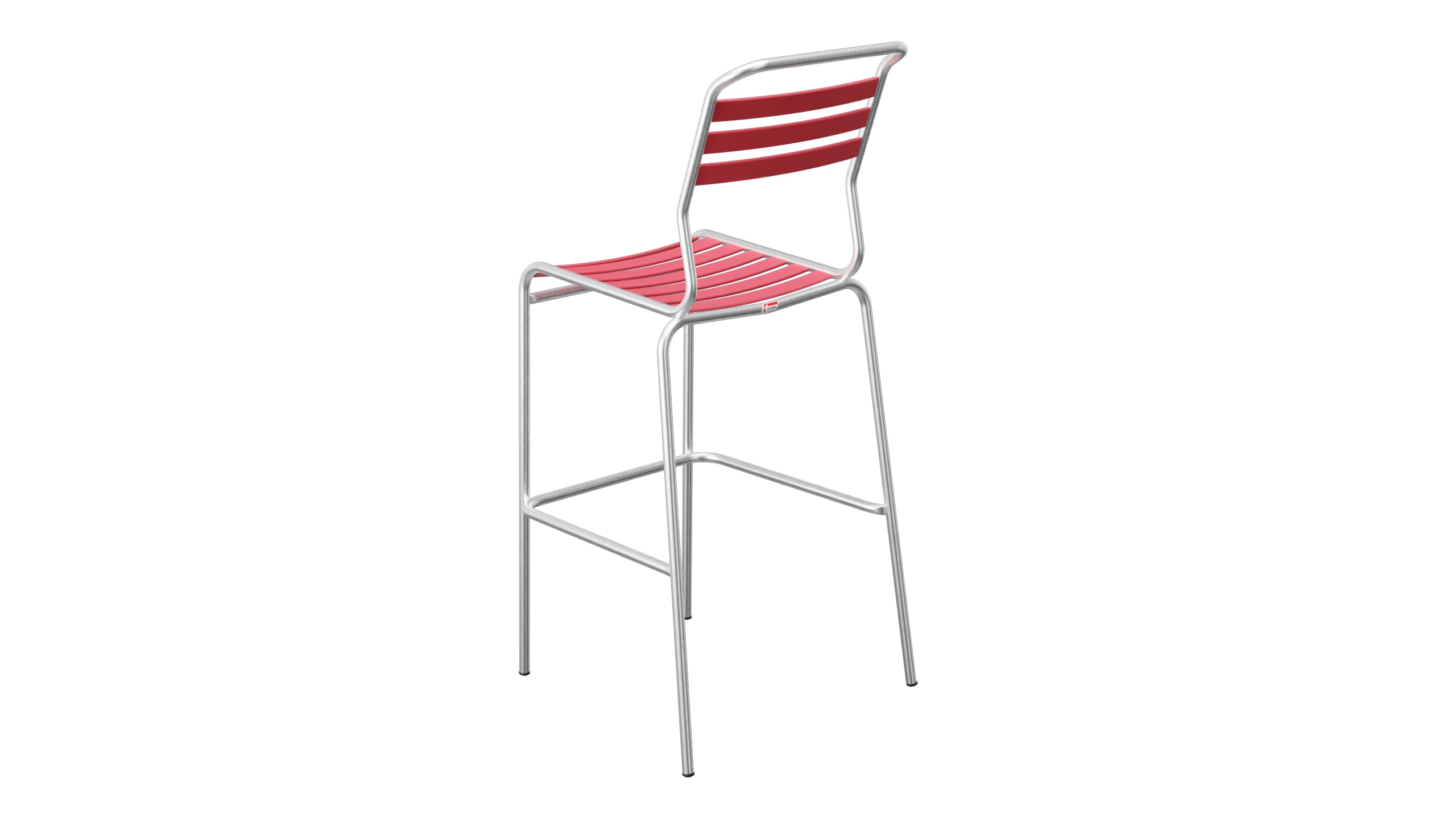 Säntis Lättli-Barstuhl Outdoor ohne Armlehne in Ahornrot präsentiert im Onlineshop von KAQTU Design AG. Outdoor-Barstuhl ist von Schaffner