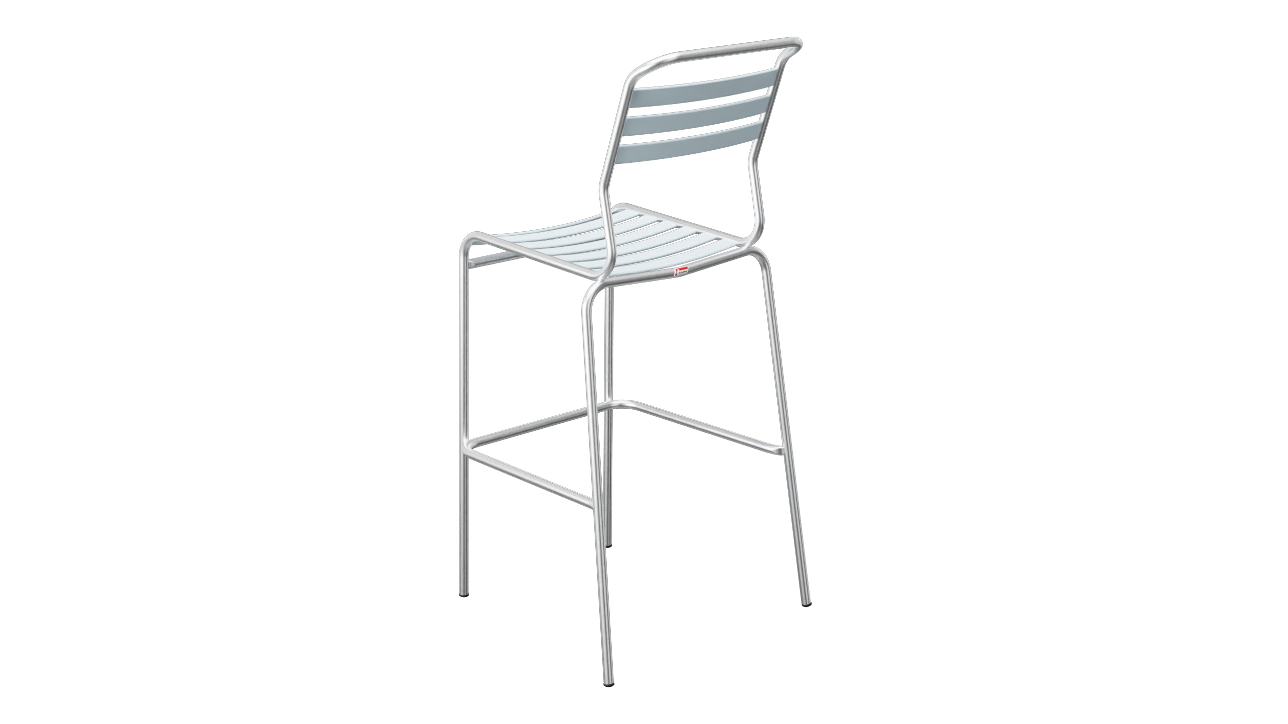 Säntis Lättli-Barstuhl Outdoor ohne Armlehne in Pastellblau präsentiert im Onlineshop von KAQTU Design AG. Outdoor-Barstuhl ist von Schaffner
