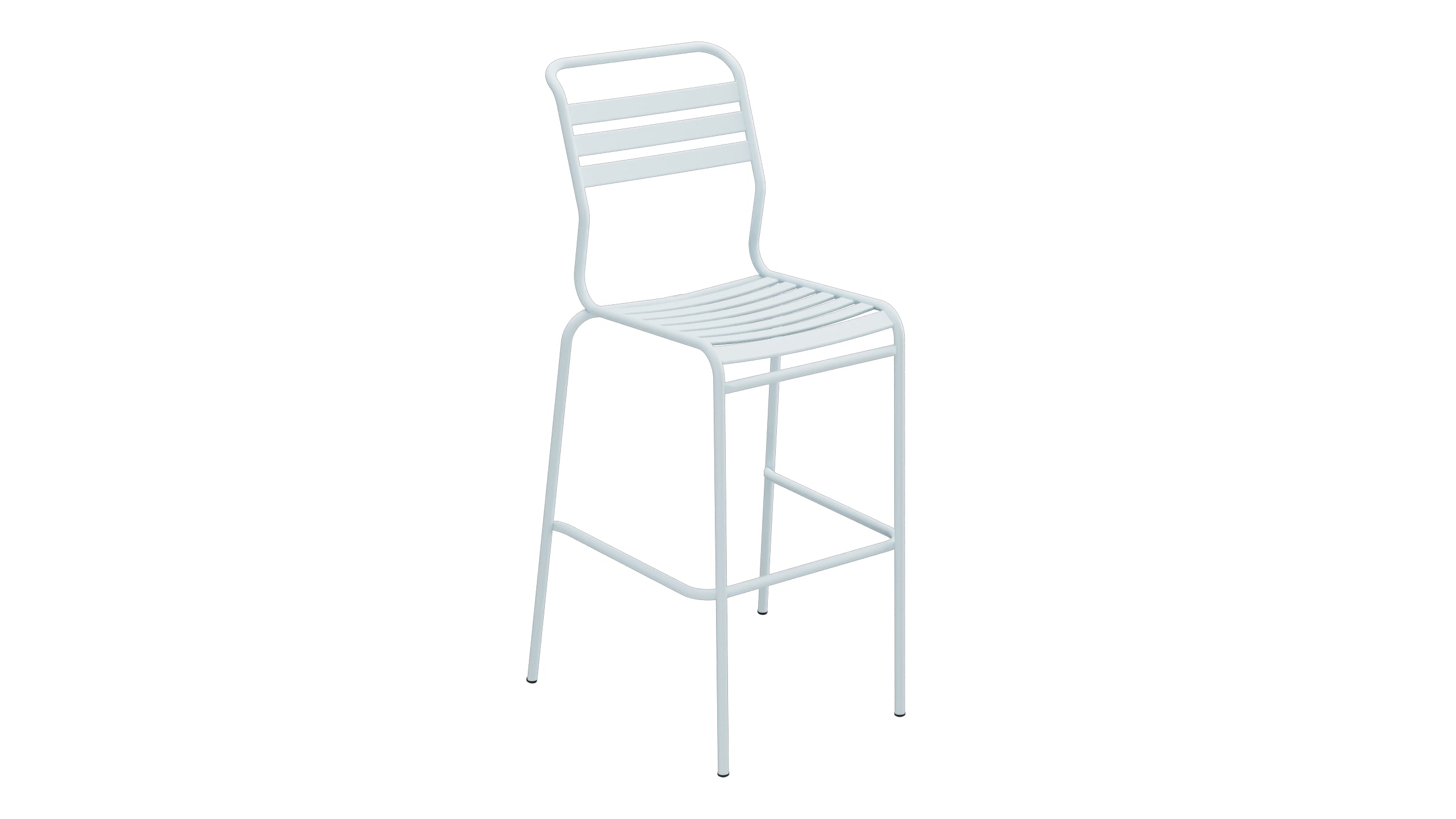 Säntis Lättli-Barstuhl Outdoor ohne Armlehne in Pastellblau präsentiert im Onlineshop von KAQTU Design AG. Outdoor-Barstuhl ist von Schaffner