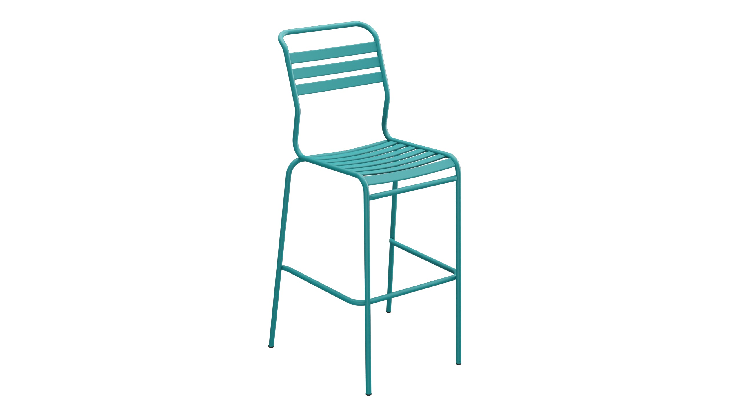 Säntis Lättli-Barstuhl Outdoor ohne Armlehne in Kaliblau präsentiert im Onlineshop von KAQTU Design AG. Outdoor-Barstuhl ist von Schaffner