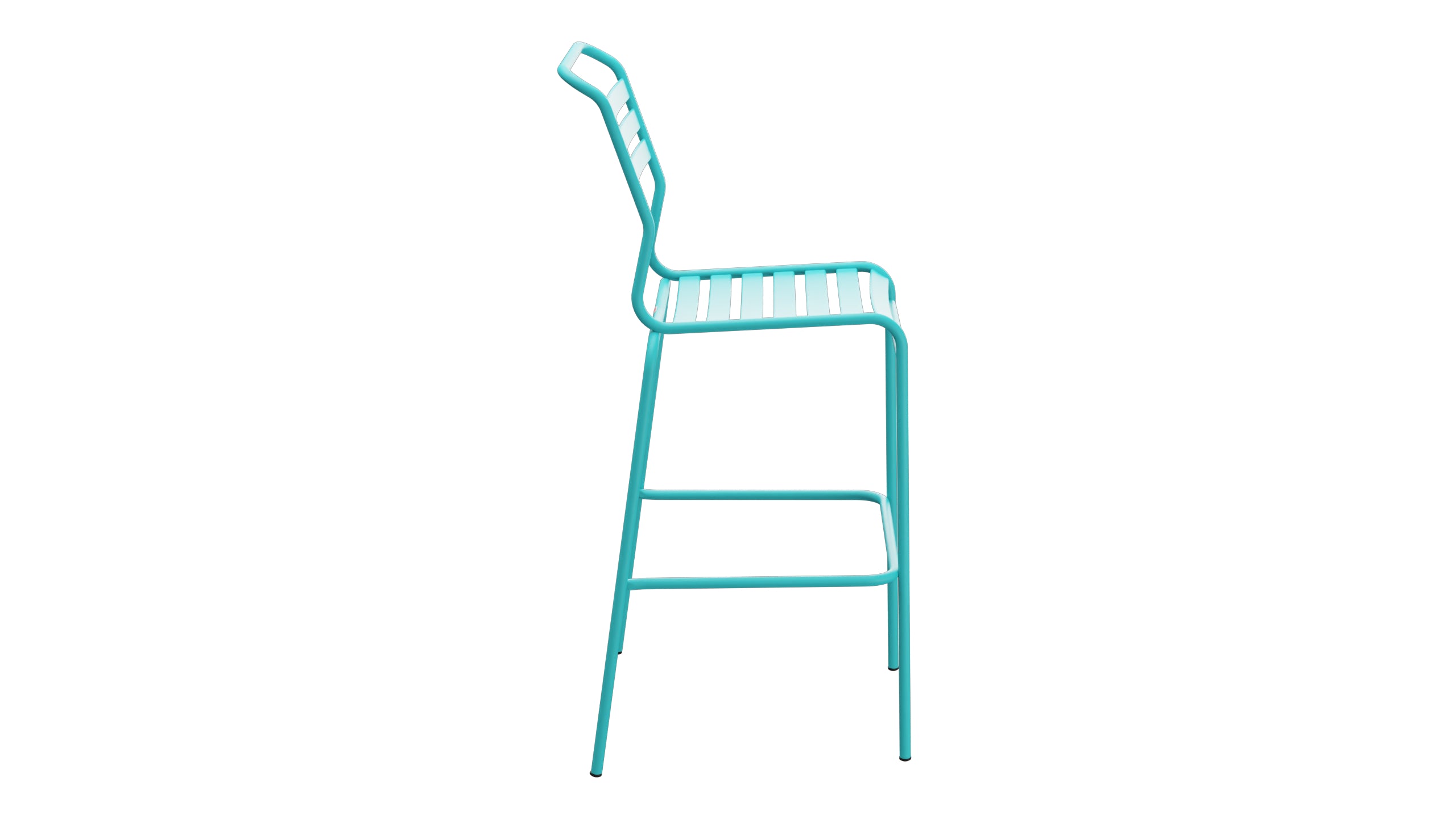 Säntis Lättli-Barstuhl Outdoor ohne Armlehne in Türkis präsentiert im Onlineshop von KAQTU Design AG. Outdoor-Barstuhl ist von Schaffner