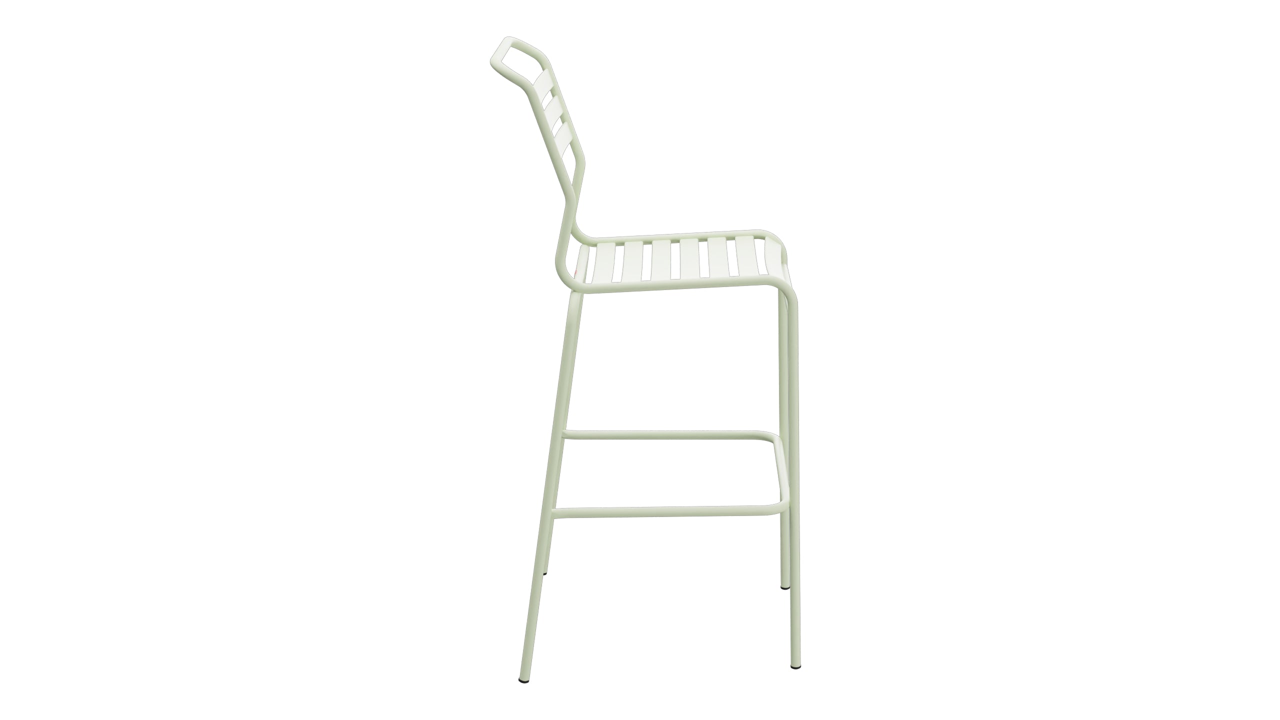 Säntis Lättli-Barstuhl Outdoor ohne Armlehne in Pastellgrün präsentiert im Onlineshop von KAQTU Design AG. Outdoor-Barstuhl ist von Schaffner