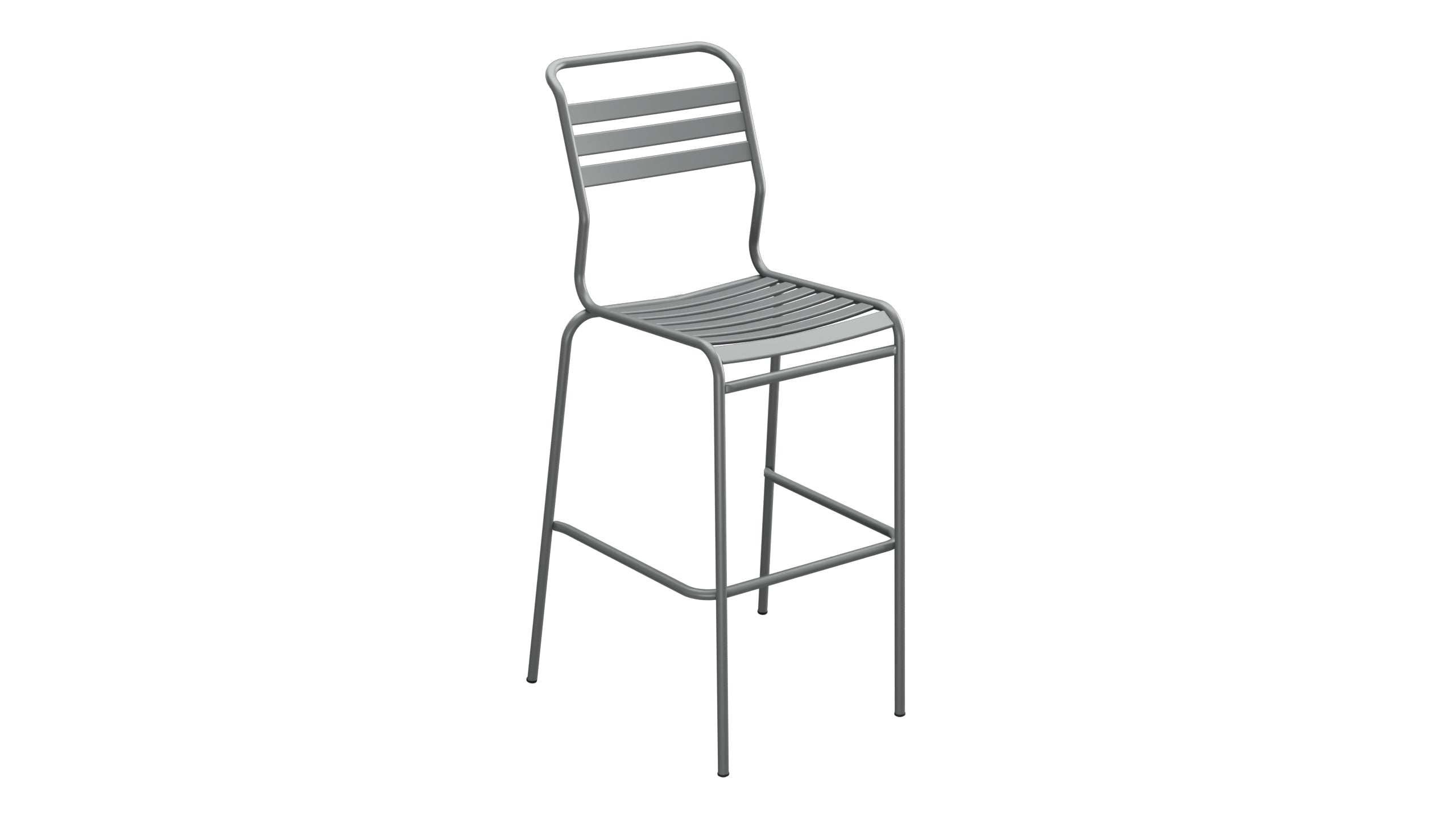 Säntis Lättli-Barstuhl Outdoor ohne Armlehne in Graphit präsentiert im Onlineshop von KAQTU Design AG. Outdoor-Barstuhl ist von Schaffner