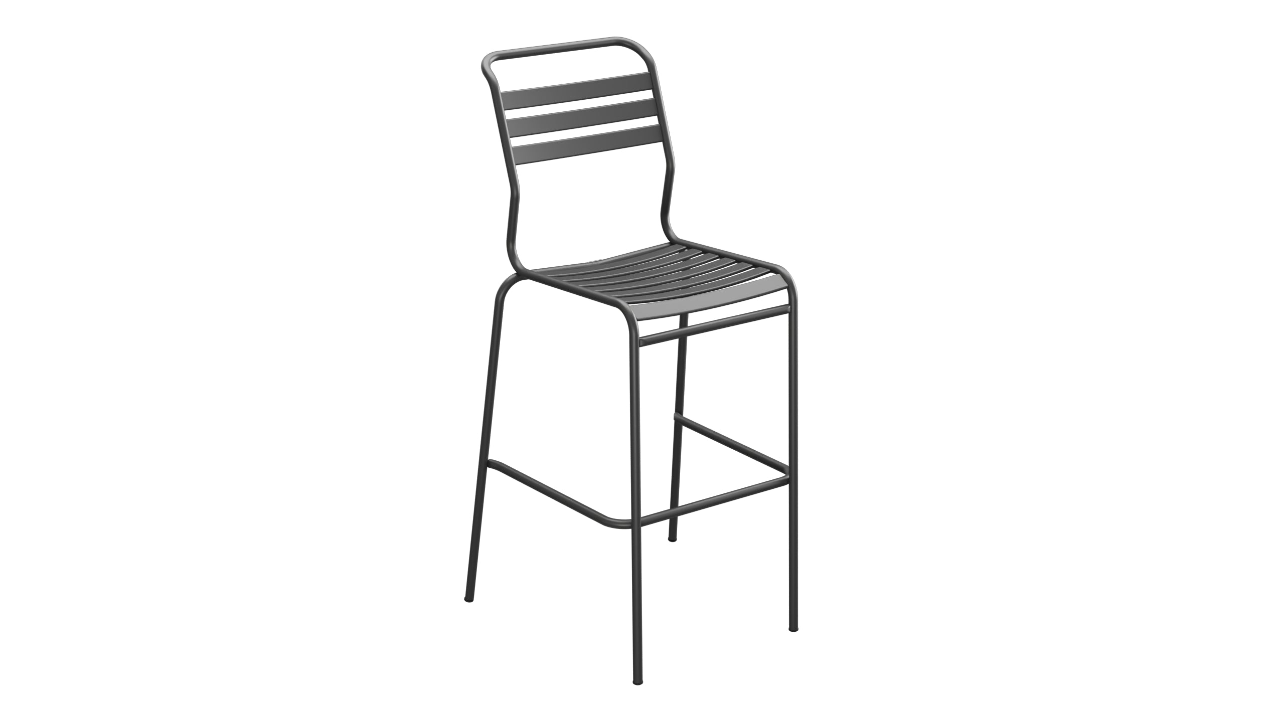 Säntis Lättli-Barstuhl Outdoor ohne Armlehne in Anthrazit präsentiert im Onlineshop von KAQTU Design AG. Outdoor-Barstuhl ist von Schaffner