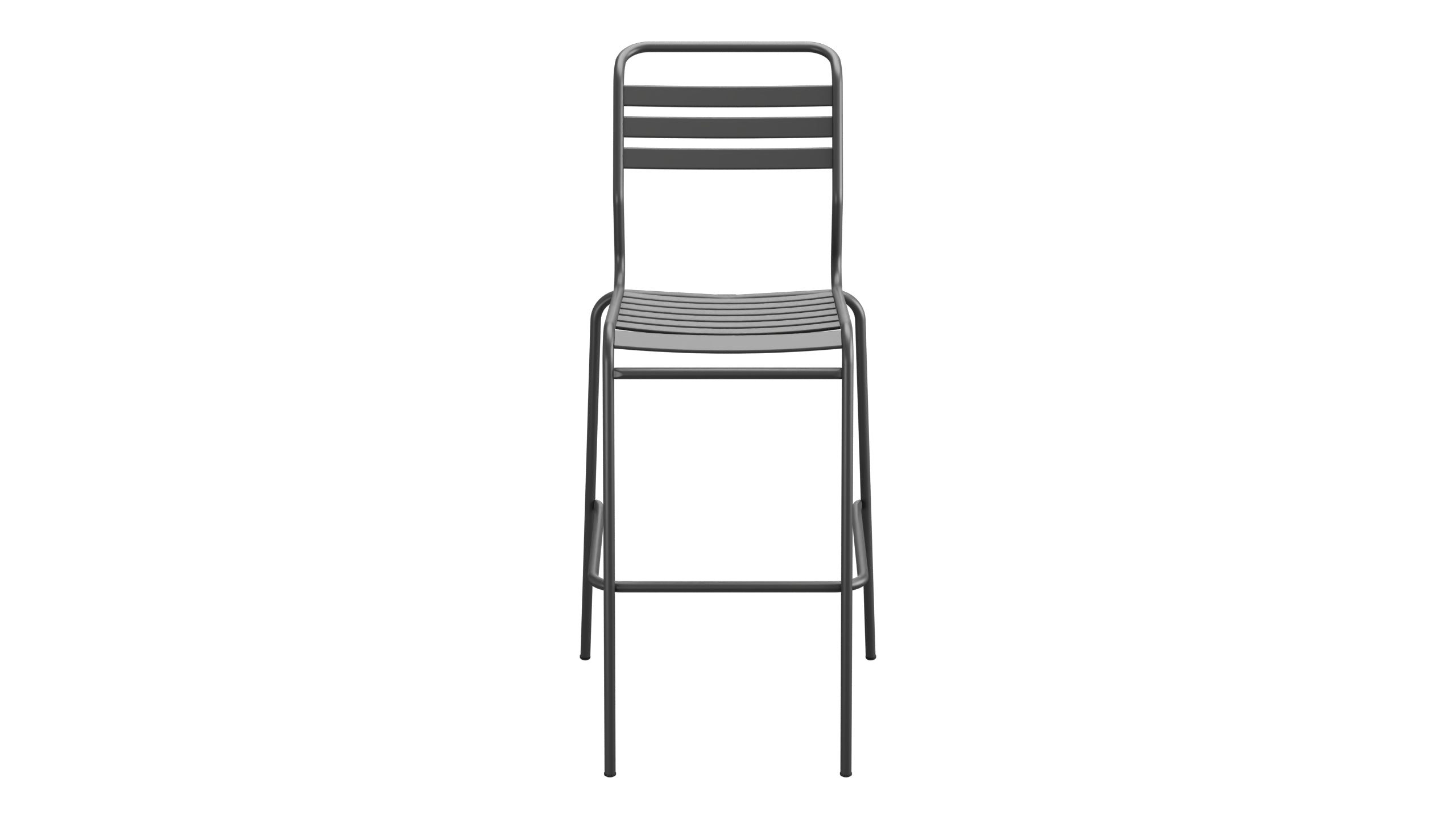 Säntis Lättli-Barstuhl Outdoor ohne Armlehne in Anthrazit präsentiert im Onlineshop von KAQTU Design AG. Outdoor-Barstuhl ist von Schaffner