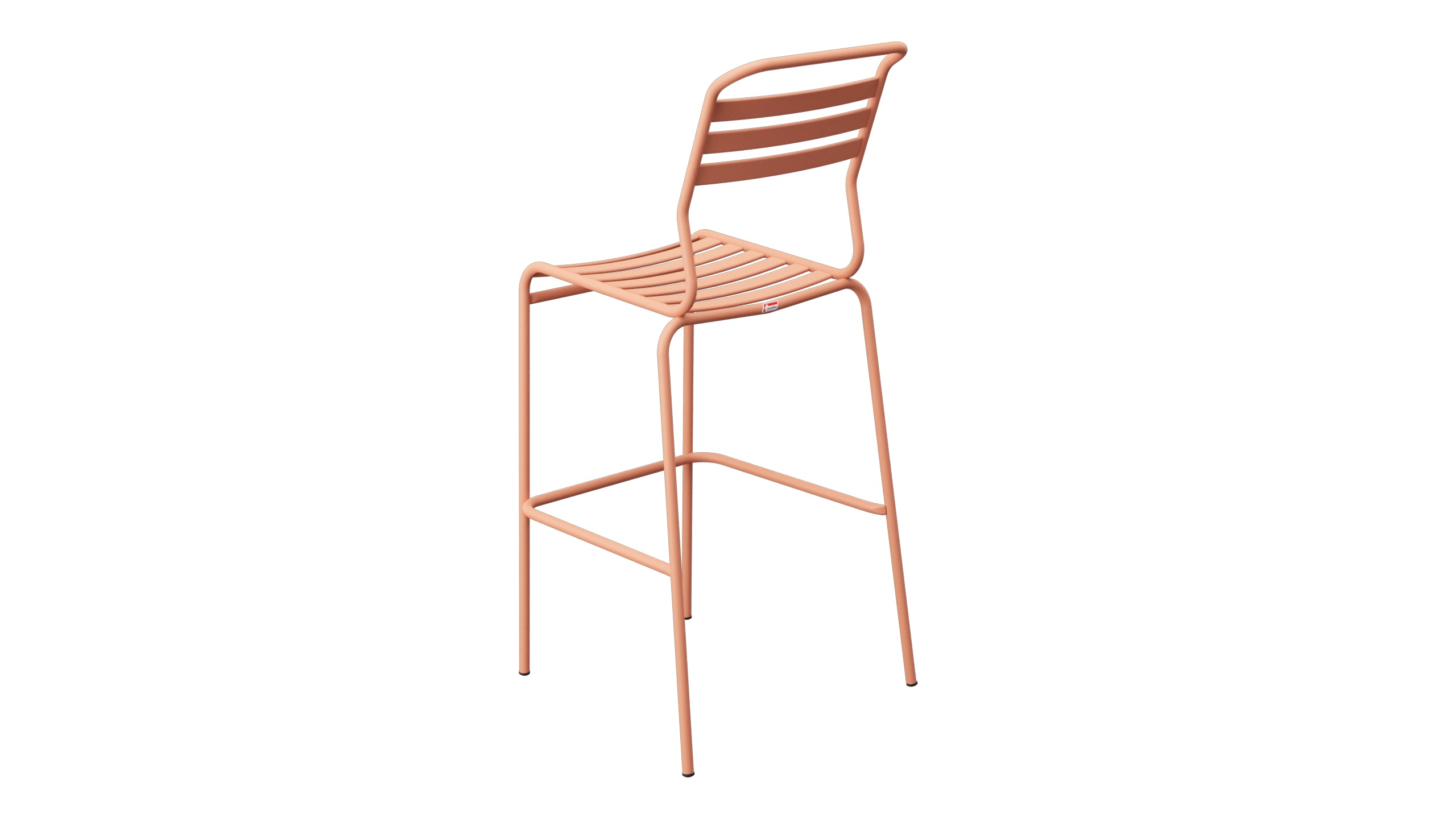 Säntis Lättli-Barstuhl Outdoor ohne Armlehne in Pastellterracotta präsentiert im Onlineshop von KAQTU Design AG. Outdoor-Barstuhl ist von Schaffner