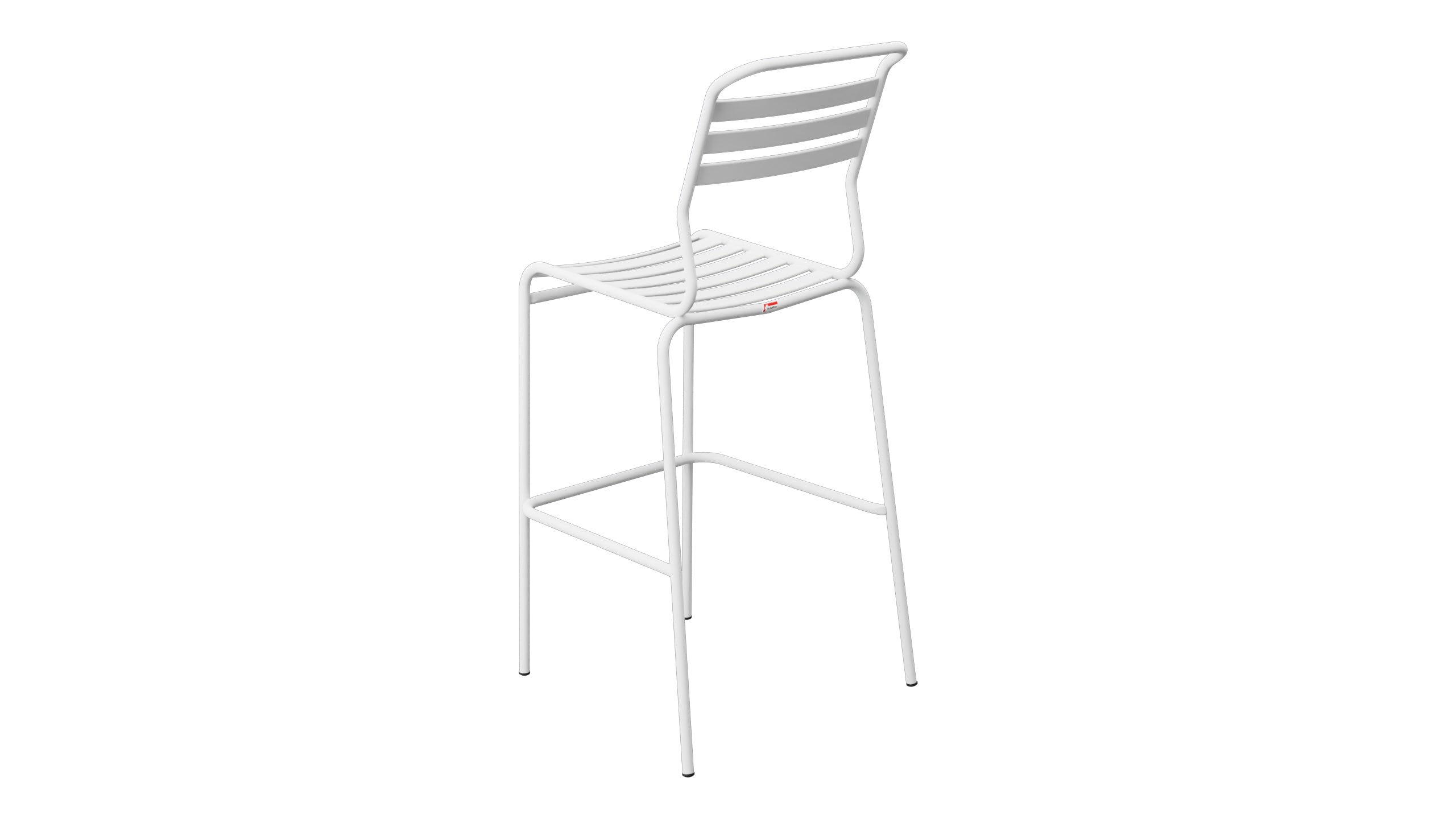 Säntis Lättli-Barstuhl Outdoor ohne Armlehne in Weiss präsentiert im Onlineshop von KAQTU Design AG. Outdoor-Barstuhl ist von Schaffner