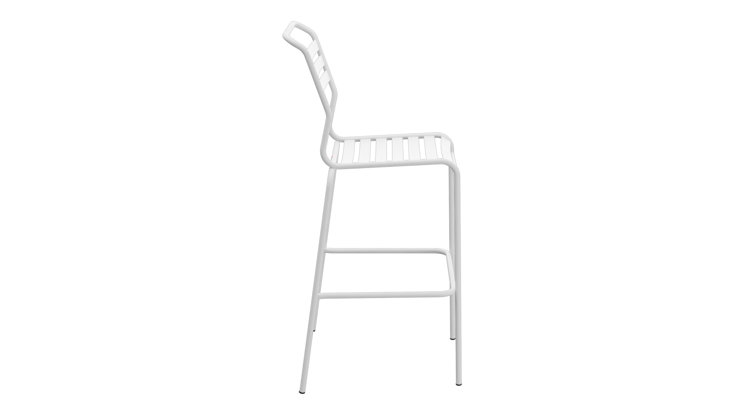 Säntis Lättli-Barstuhl Outdoor ohne Armlehne in Weiss präsentiert im Onlineshop von KAQTU Design AG. Outdoor-Barstuhl ist von Schaffner