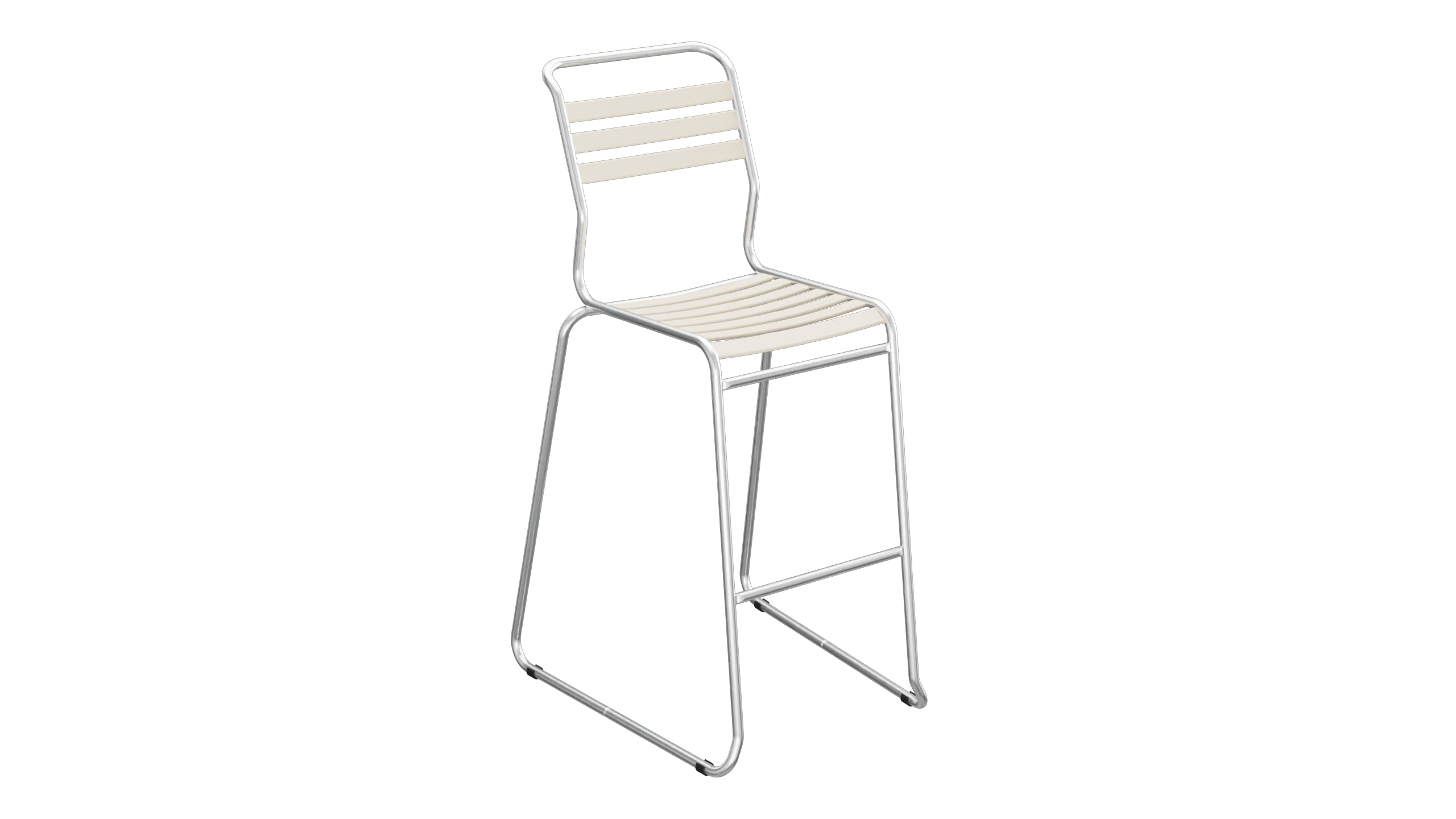 Säntis Lättli-Barstuhl ohne Armlehne Kufen in Pastellsand präsentiert im Onlineshop von KAQTU Design AG. Outdoor-Barstuhl ist von Schaffner