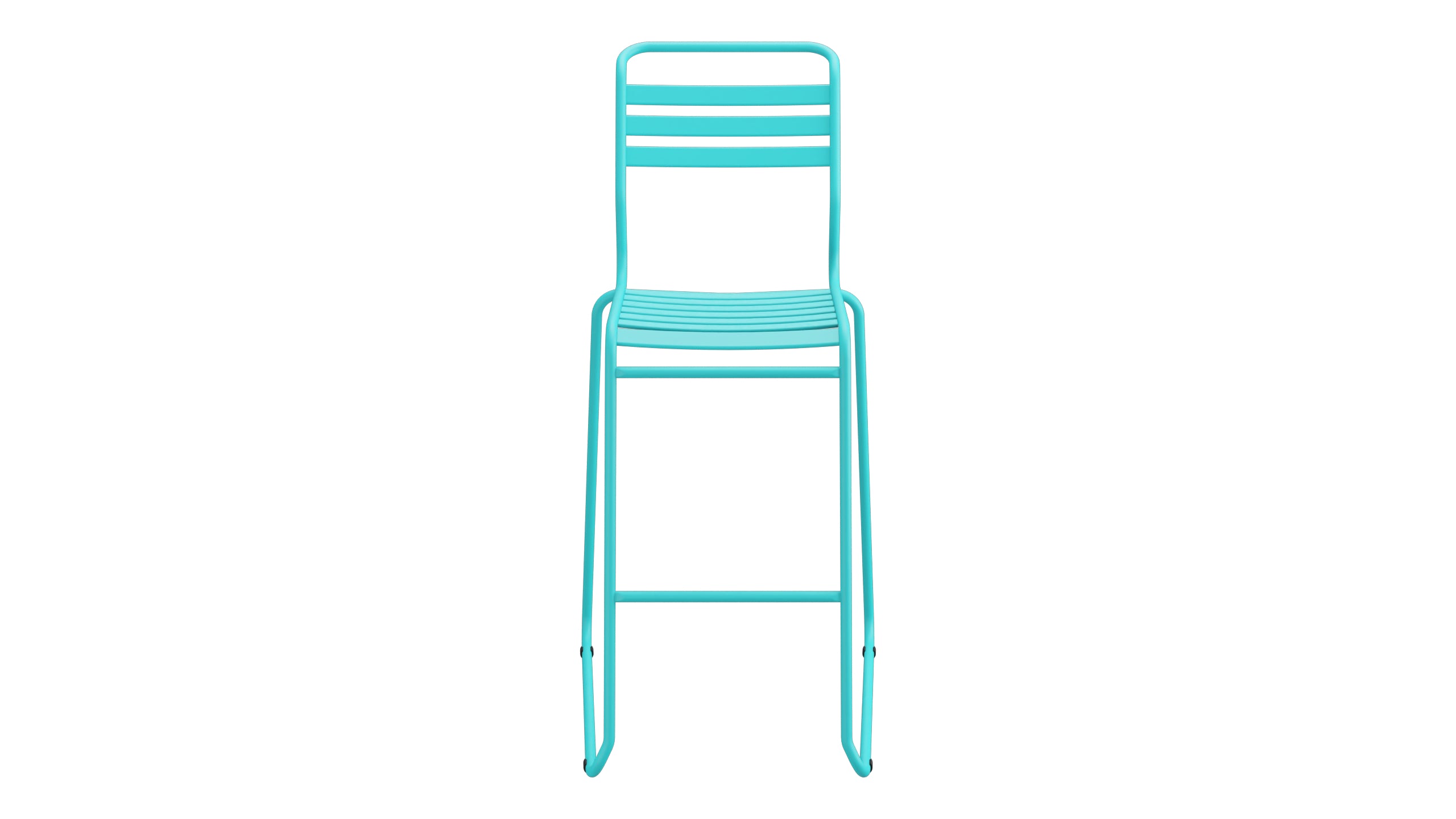Säntis Lättli-Barstuhl ohne Armlehne Kufen in Türkis präsentiert im Onlineshop von KAQTU Design AG. Outdoor-Barstuhl ist von Schaffner