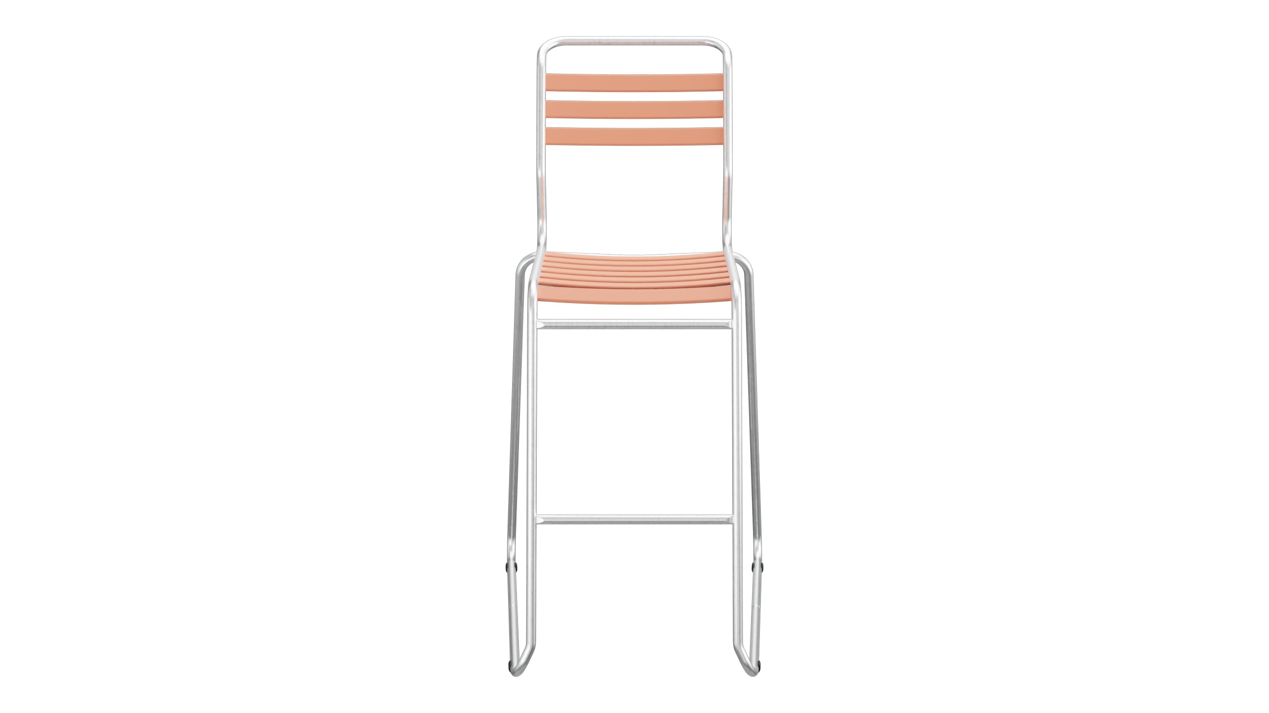 Säntis Lättli-Barstuhl ohne Armlehne Kufen in Pastellterracotta präsentiert im Onlineshop von KAQTU Design AG. Outdoor-Barstuhl ist von Schaffner