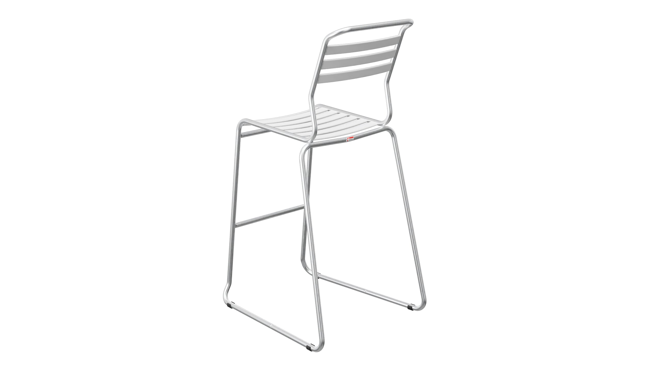 Säntis Lättli-Barstuhl ohne Armlehne Kufen in Weiss präsentiert im Onlineshop von KAQTU Design AG. Outdoor-Barstuhl ist von Schaffner
